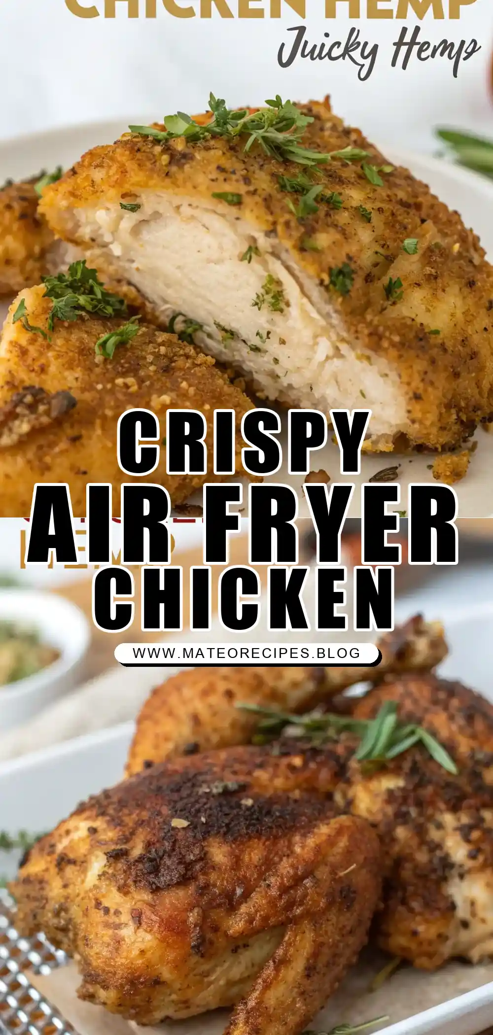 Pinterest pin 1 (Design 1) for Air Fryer Chicken Hemp