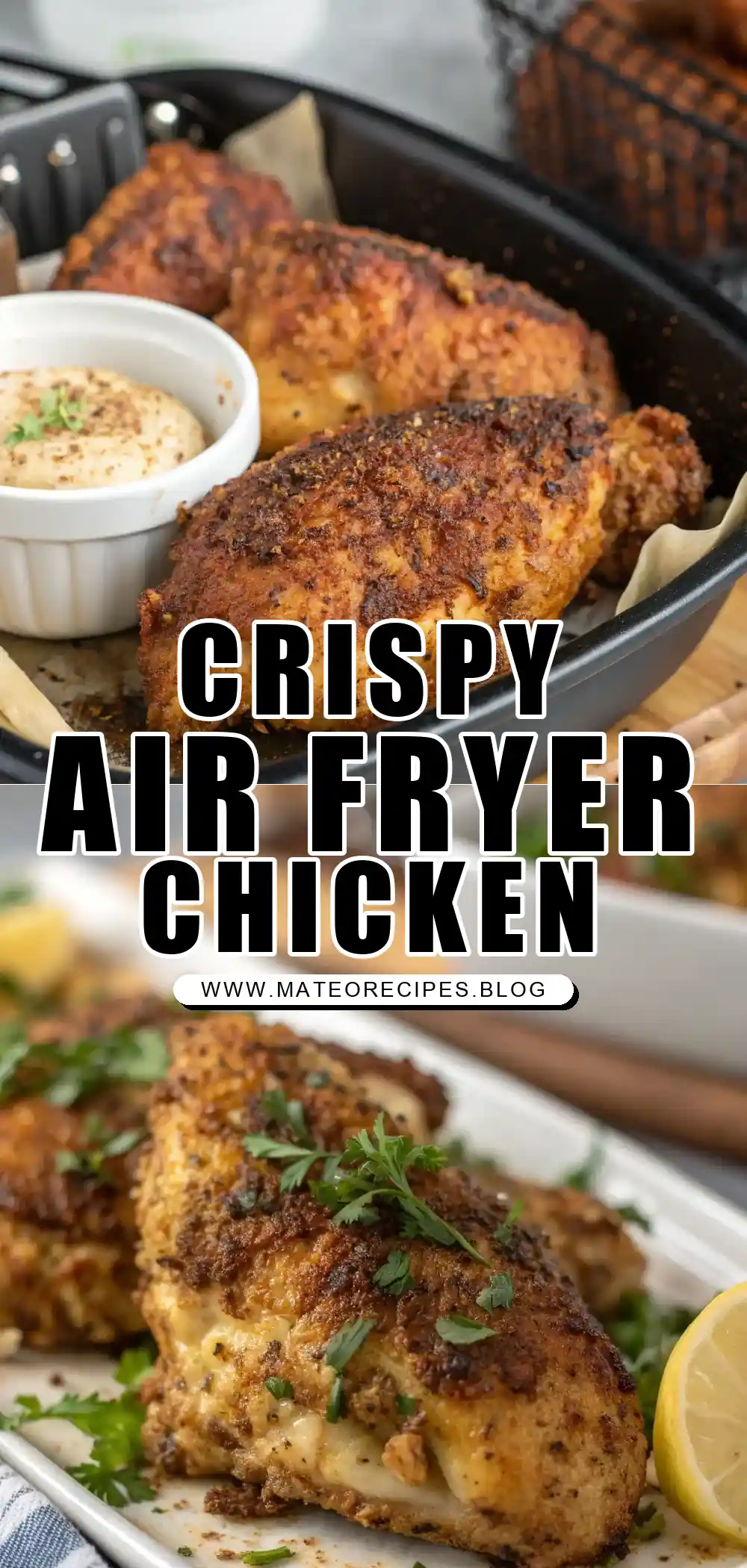 Pinterest pin 1 (Design 1) for Air Fryer Chicken Flax