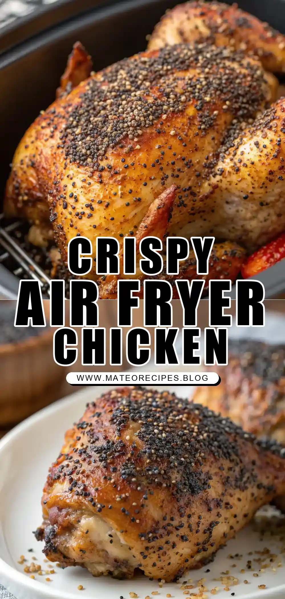 Pinterest pin 1 (Design 1) for Air Fryer Chicken Poppy Seeds