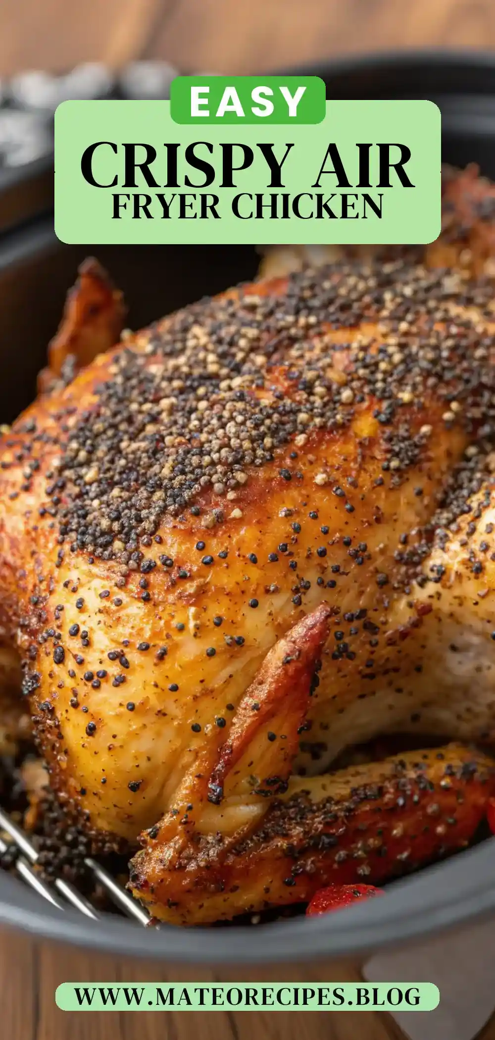 Pinterest pin 2 (Design 2) for Air Fryer Chicken Poppy Seeds