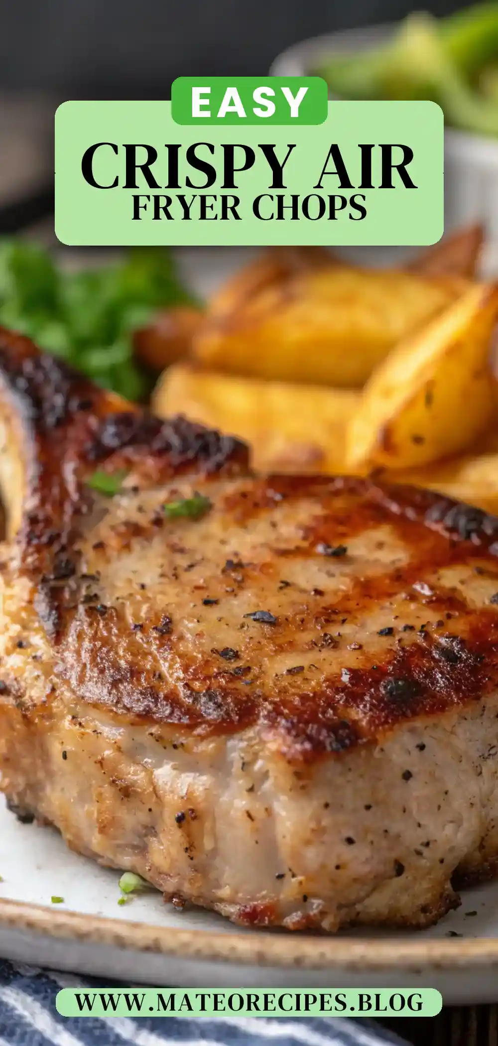 Pinterest pin 2 (Design 2) for Air Fryer Pork Chops