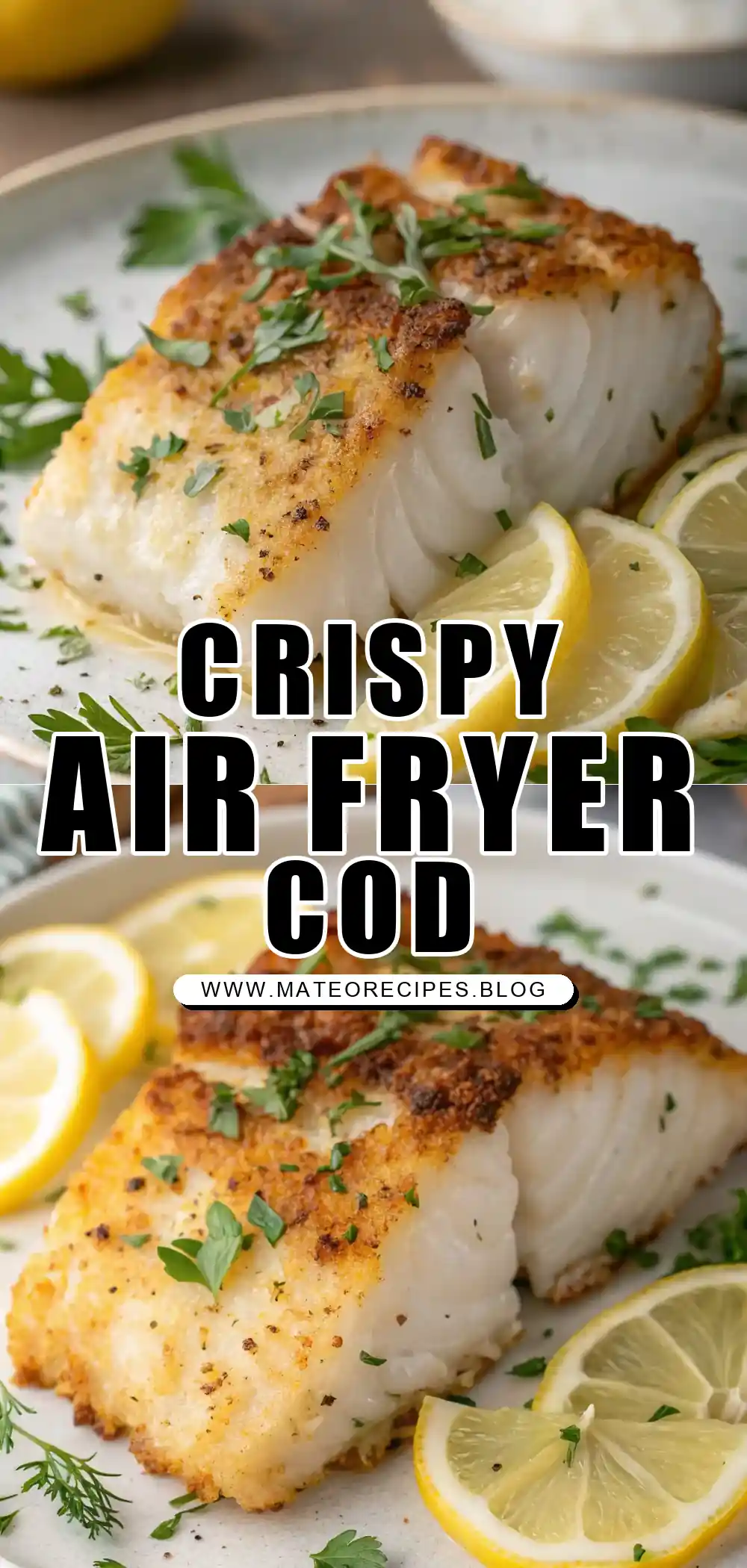 Pinterest pin 1 (Design 1) for Air Fryer Cod