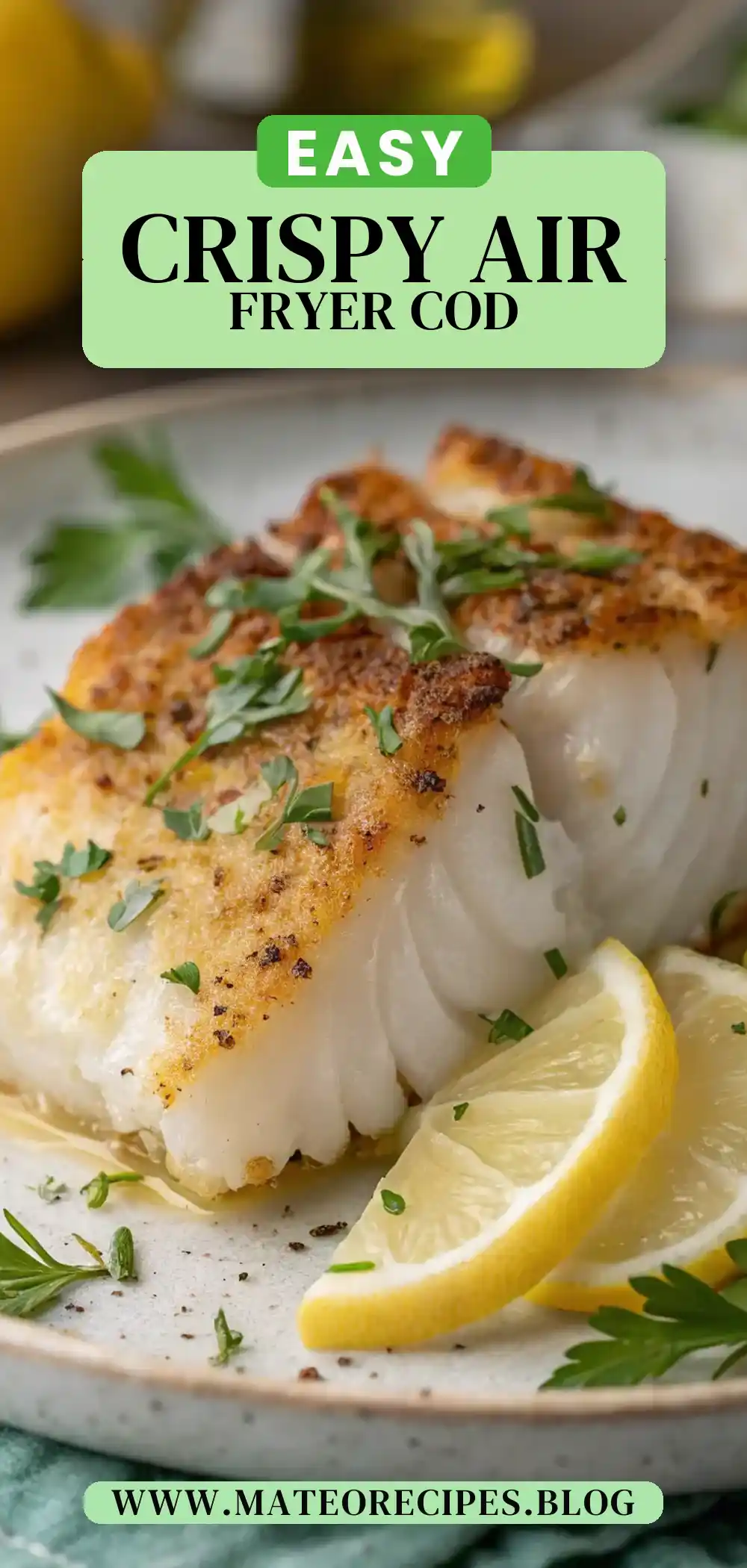 Pinterest pin 2 (Design 2) for Air Fryer Cod