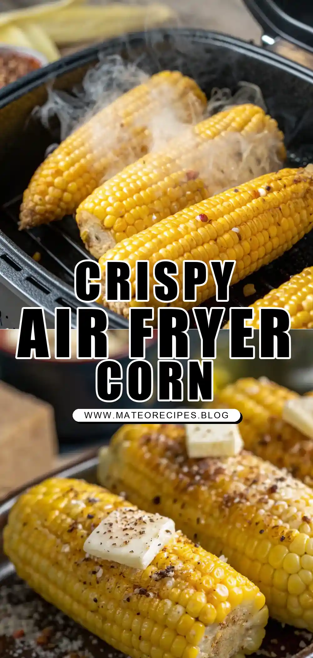 Pinterest pin 1 (Design 1) for Air Fryer Corn on the Cob