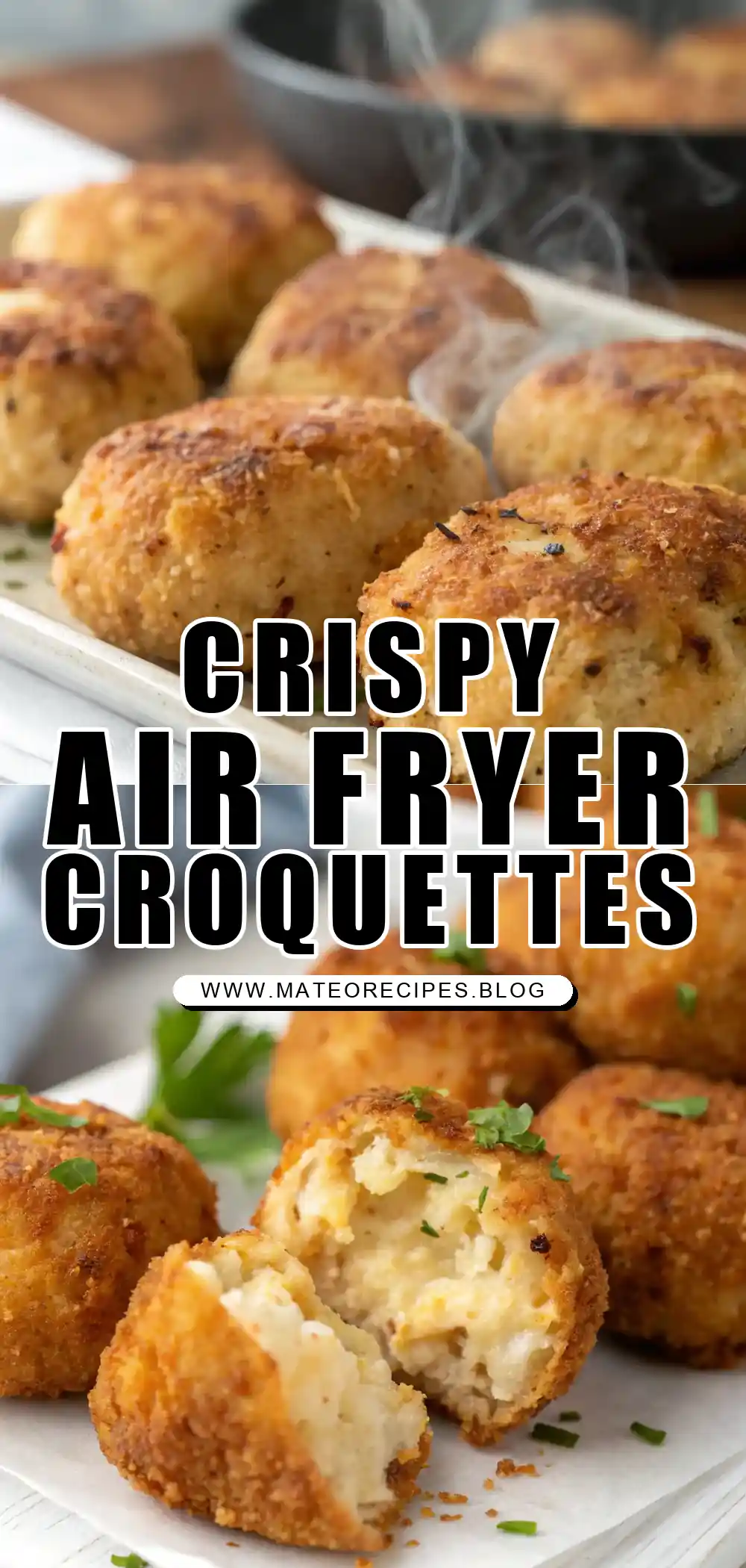 Pinterest pin 1 (Design 1) for Air Fryer Chicken Croquettes