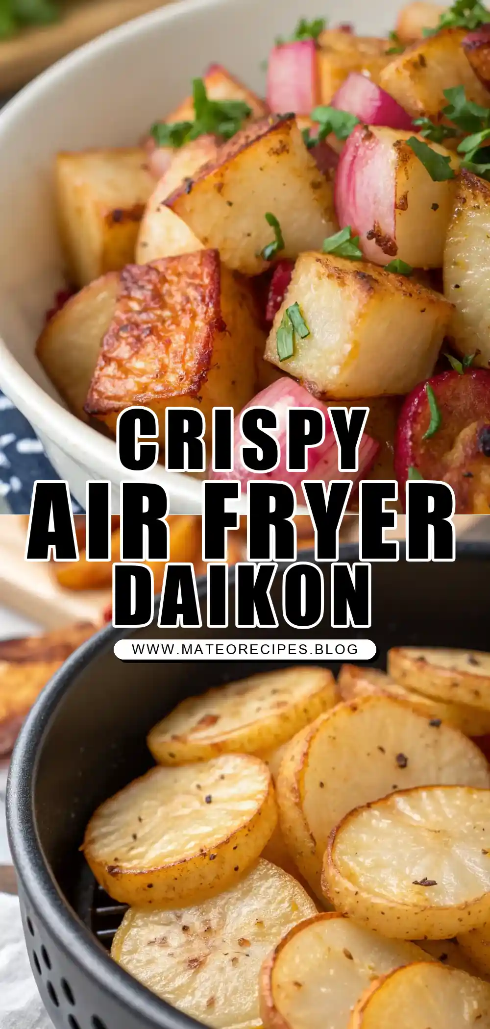 Pinterest pin 1 (Design 1) for Air Fryer Daikon