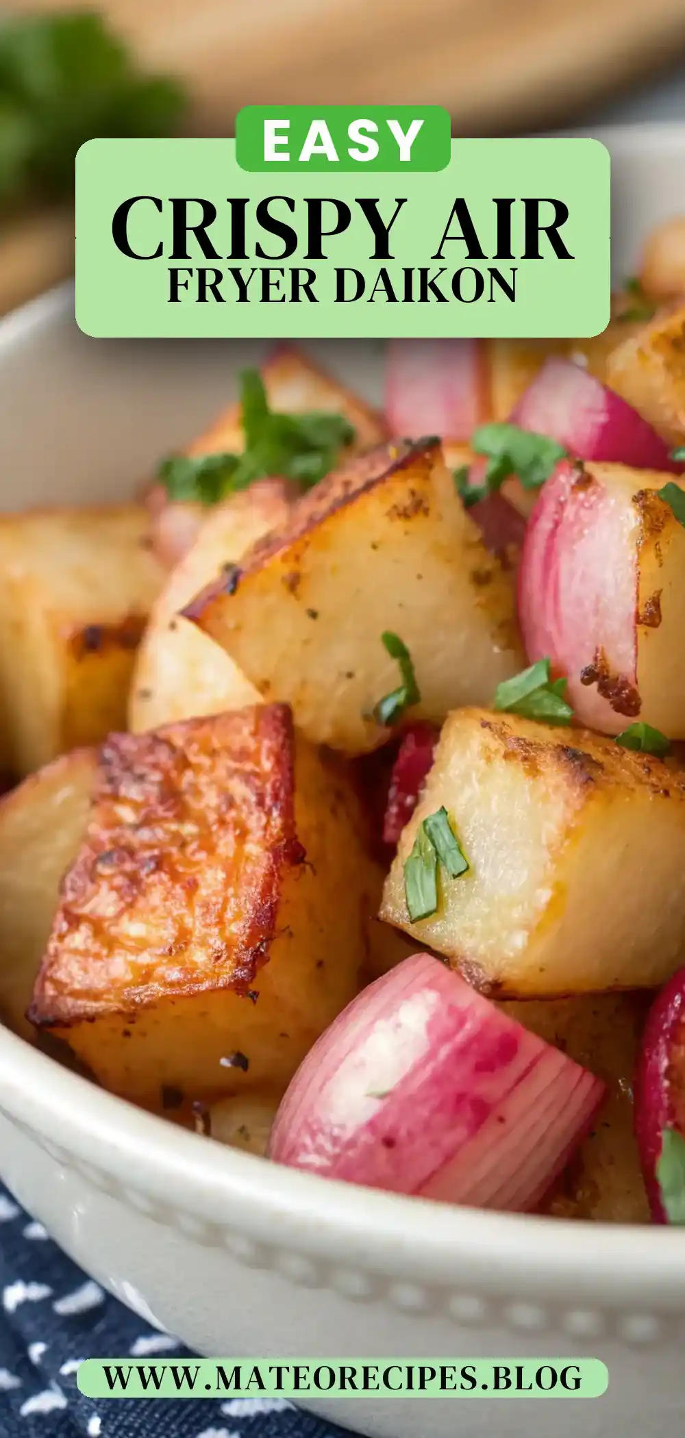 Pinterest pin 2 (Design 2) for Air Fryer Daikon