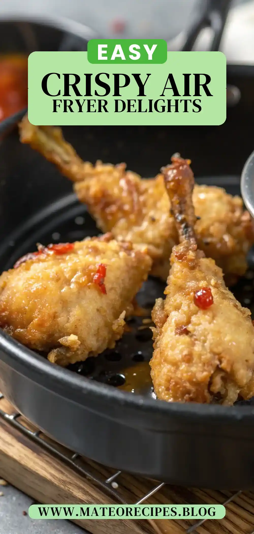 Pinterest pin 2 (Design 2) for Air Fryer Frog Legs