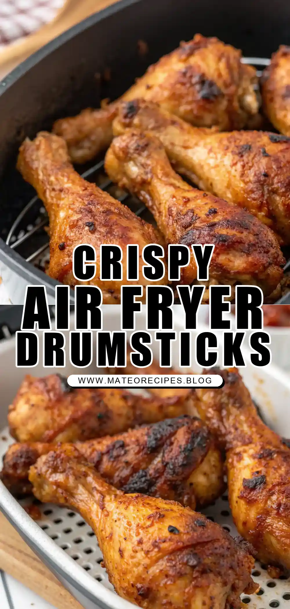 Pinterest pin 1 (Design 1) for Air Fryer Chicken Drumsticks