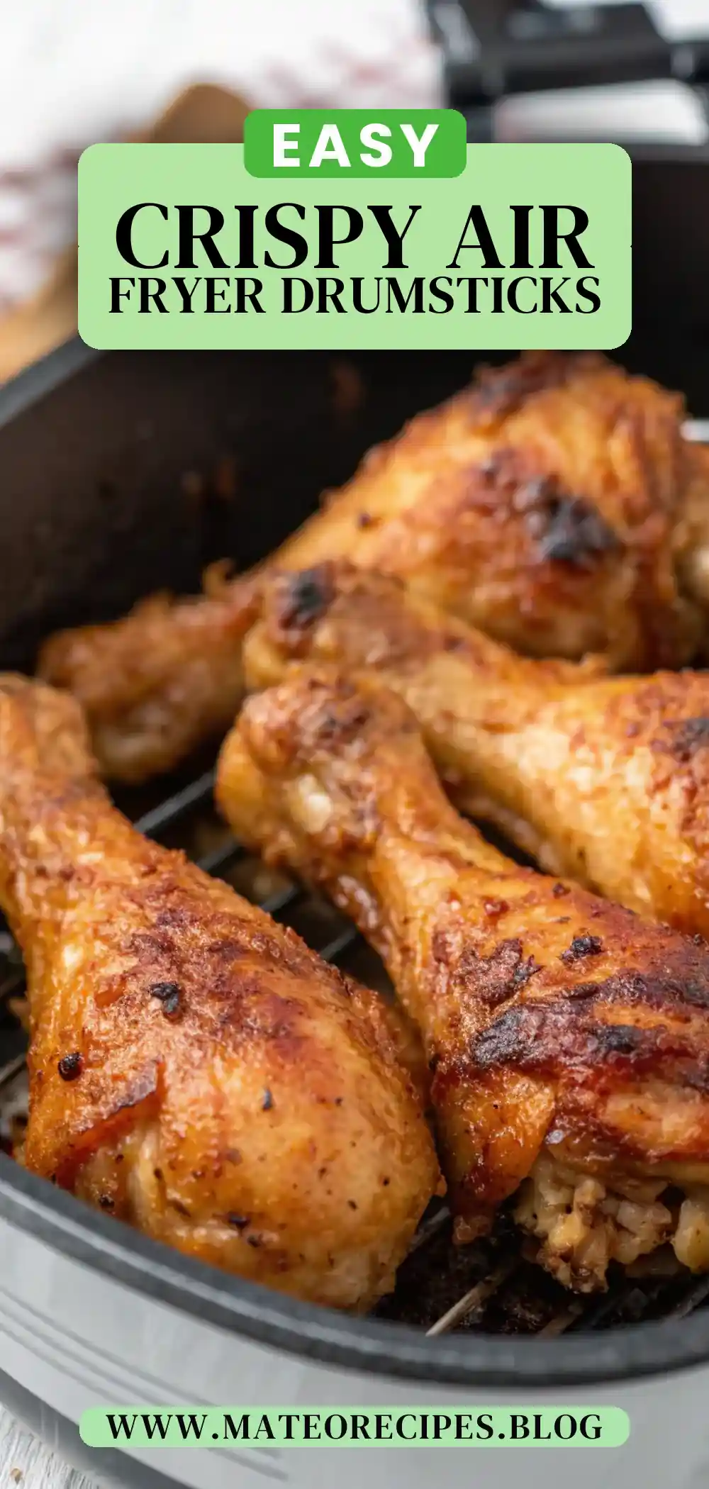 Pinterest pin 2 (Design 2) for Air Fryer Chicken Drumsticks