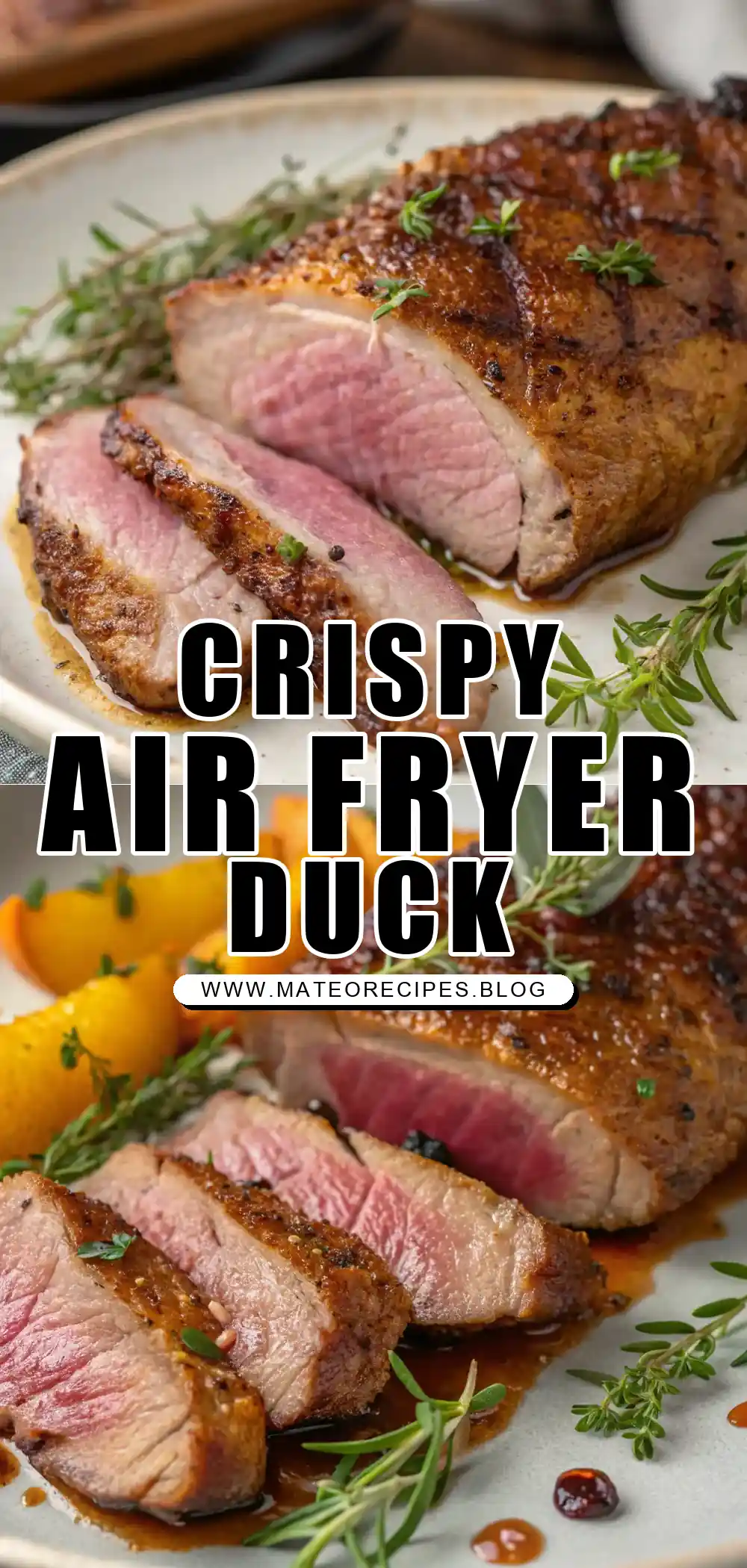 Pinterest pin 1 (Design 1) for Air Fryer Duck Breast