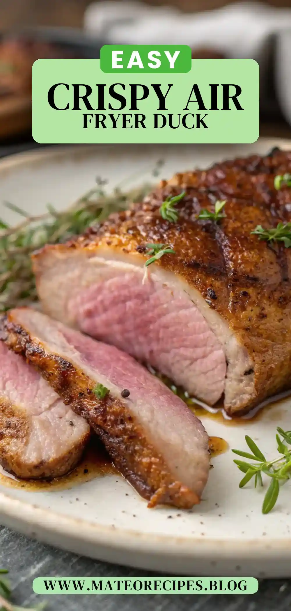 Pinterest pin 2 (Design 2) for Air Fryer Duck Breast