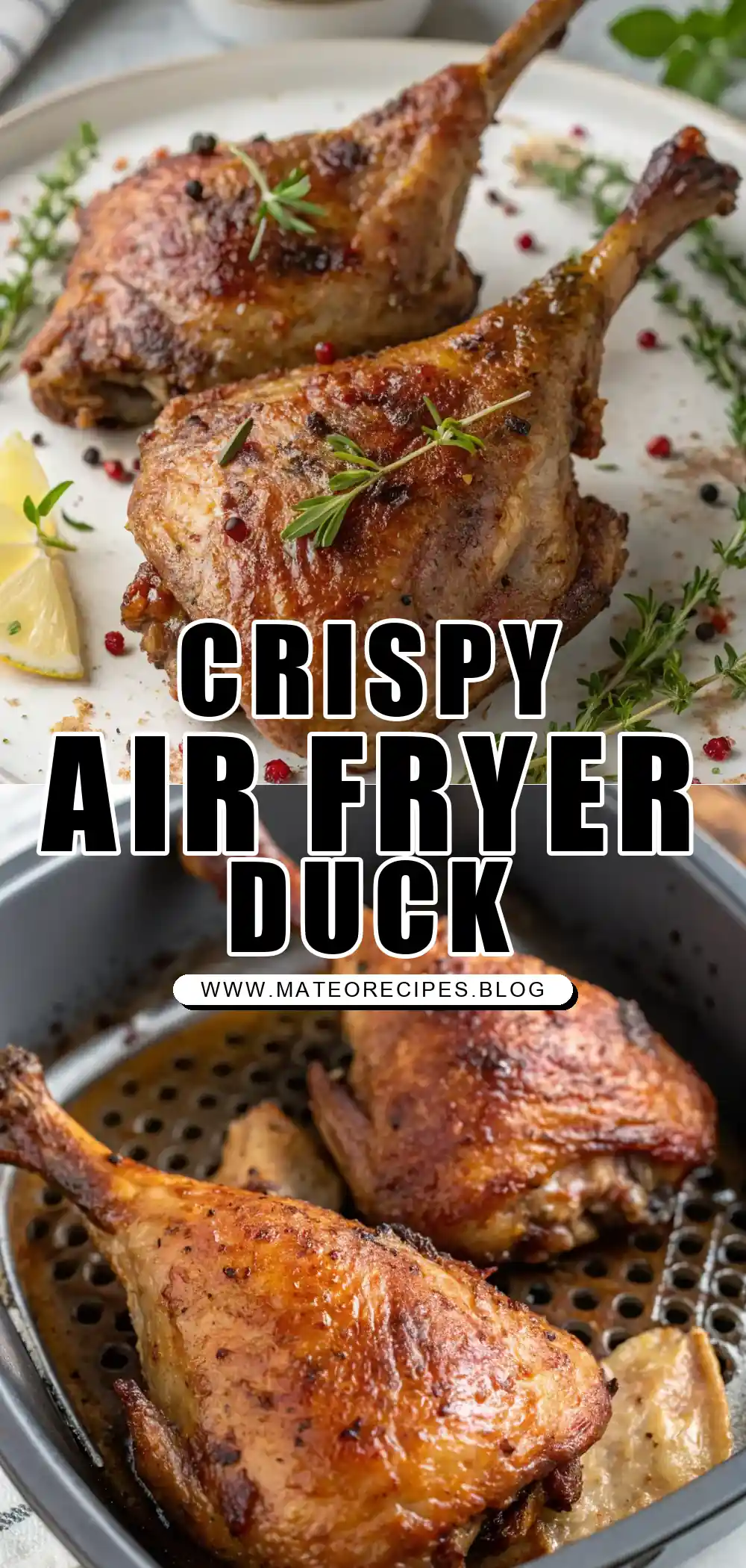 Pinterest pin 1 (Design 1) for Air Fryer Duck Legs
