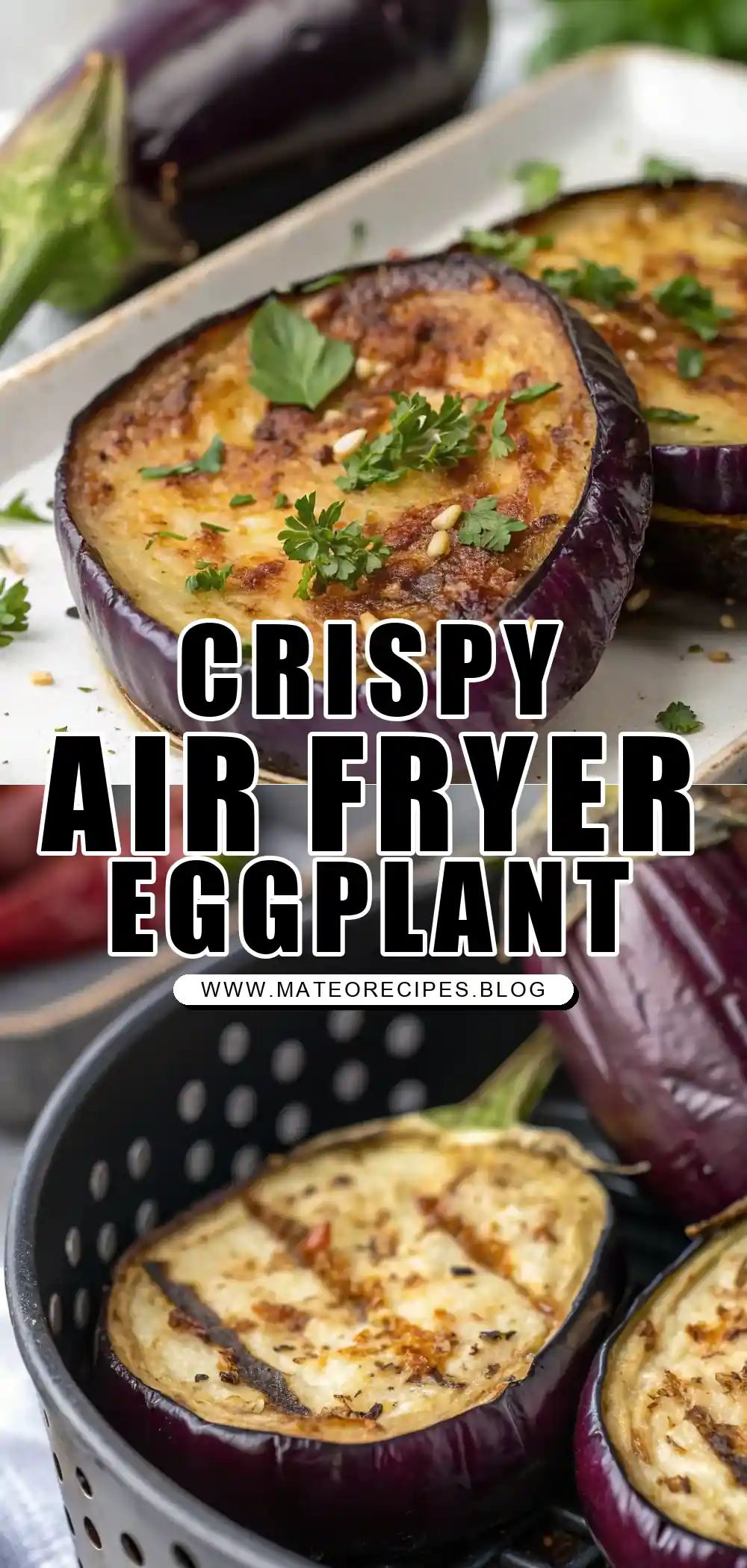 Pinterest pin 1 (Design 1) for Air Fryer Eggplant