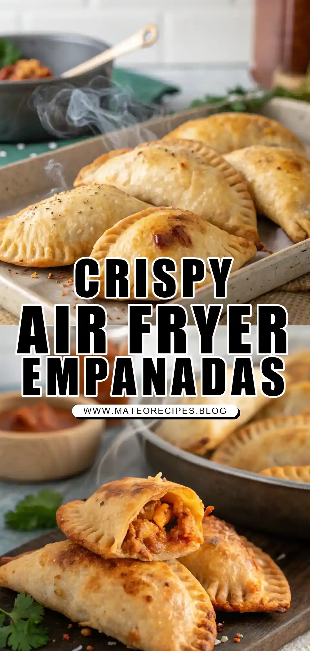 Pinterest pin 1 (Design 1) for Air Fryer Chicken Empanadas