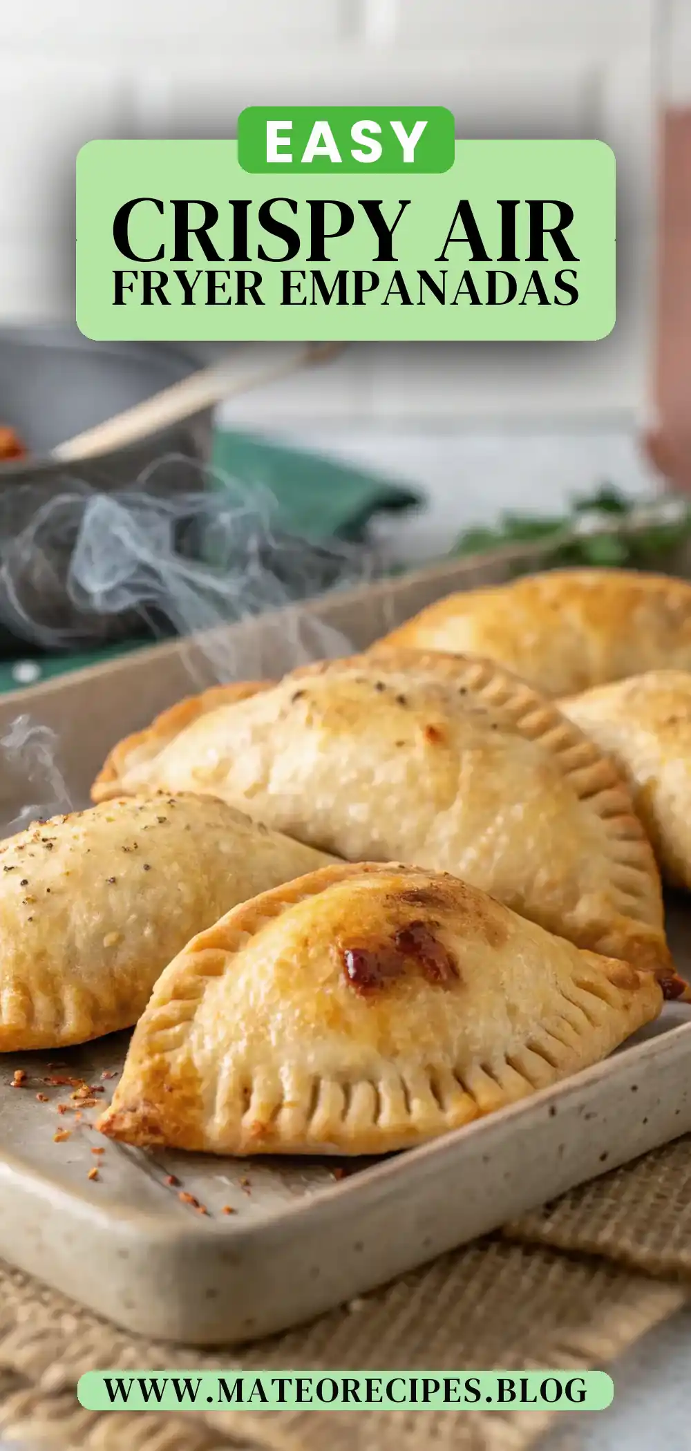 Pinterest pin 2 (Design 2) for Air Fryer Chicken Empanadas