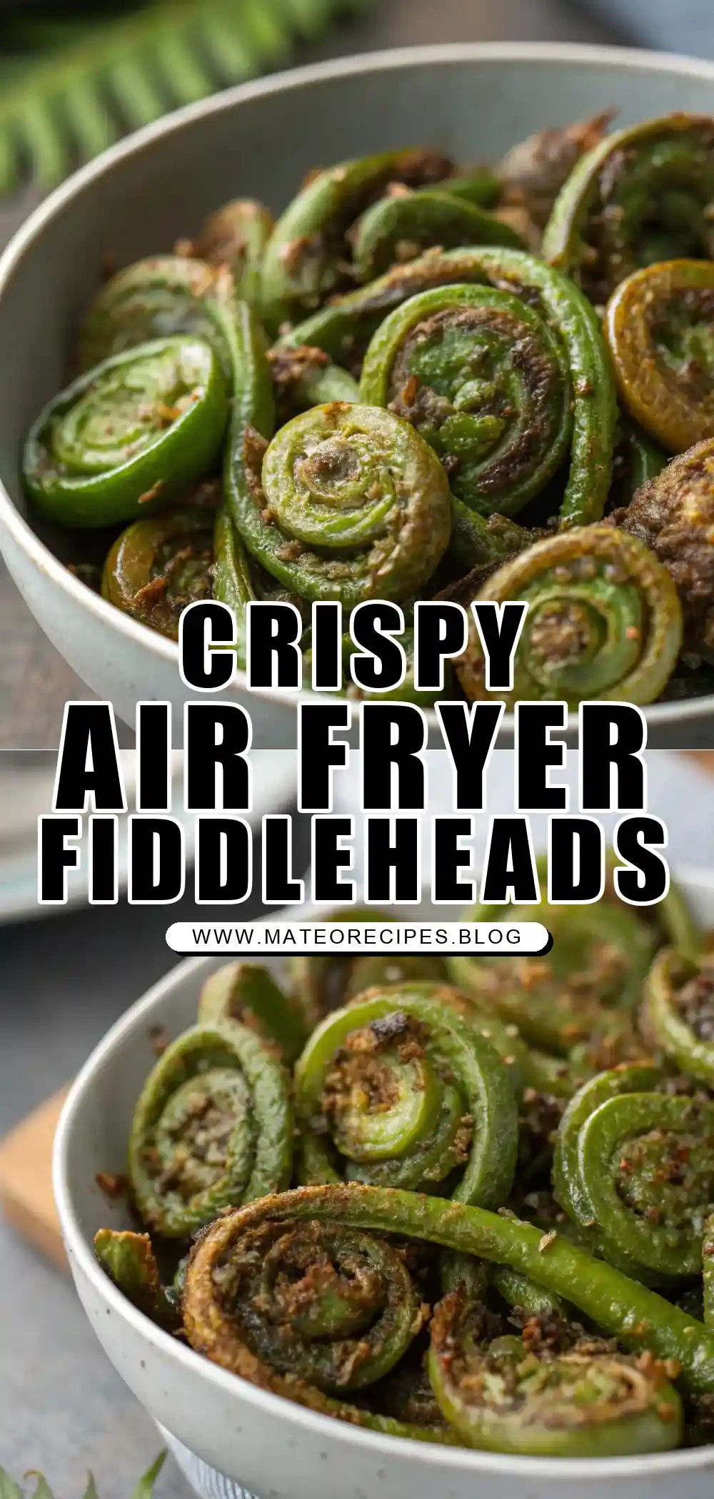 Pinterest pin 1 (Design 1) for Air Fryer Fiddleheads
