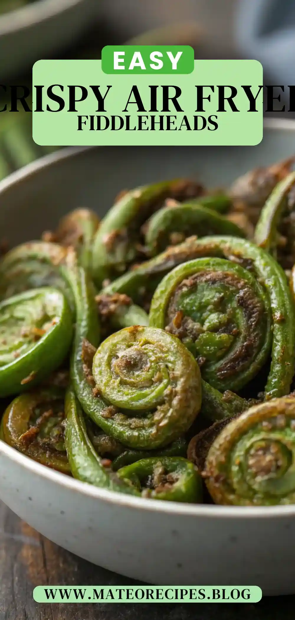 Pinterest pin 2 (Design 2) for Air Fryer Fiddleheads