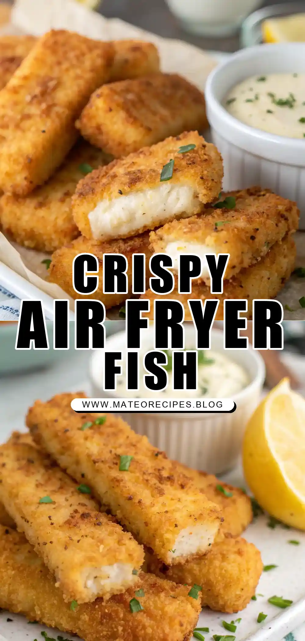 Pinterest pin 1 (Design 1) for Air Fryer Fish Sticks