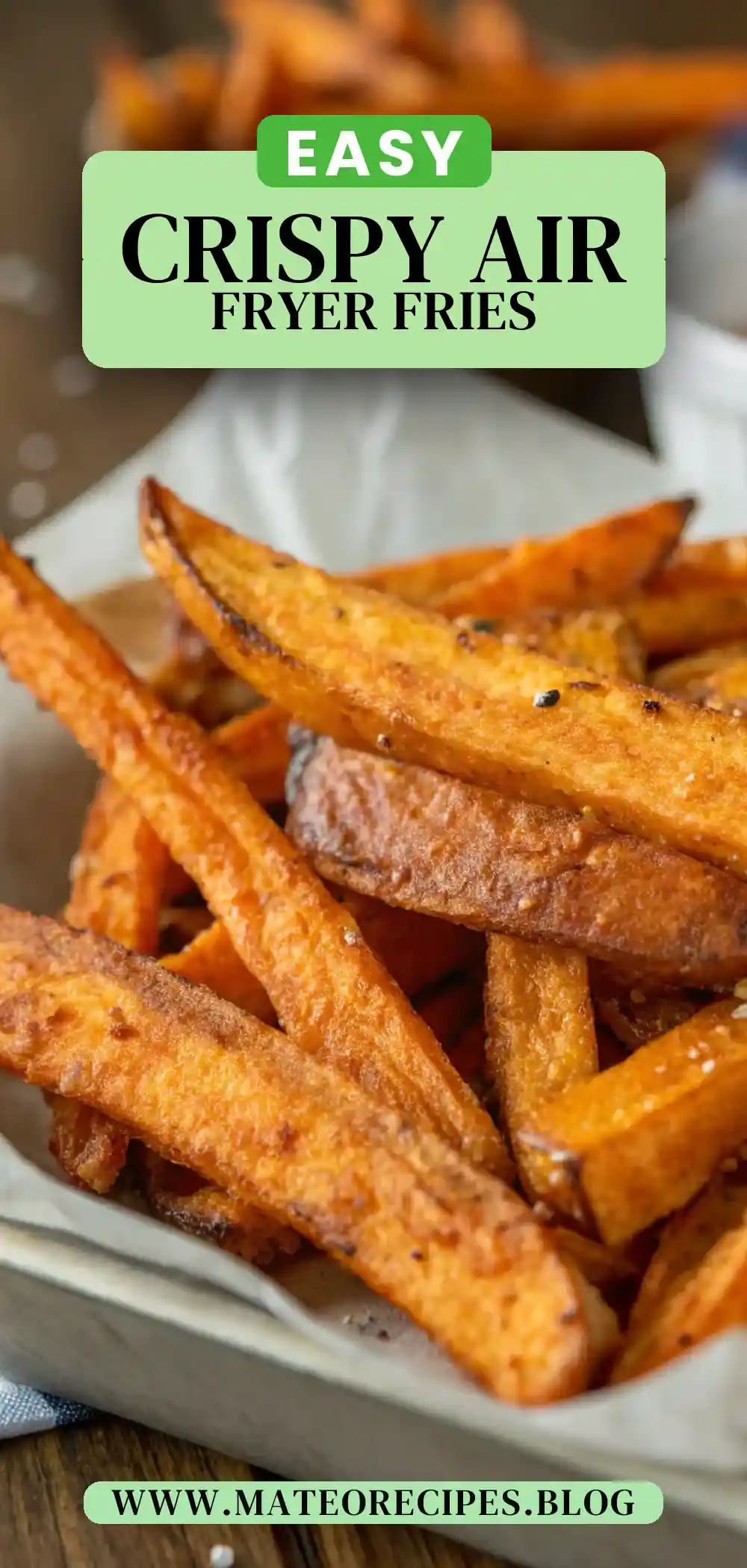 Pinterest pin 2 (Design 2) for Air Fryer Sweet Potato Fries