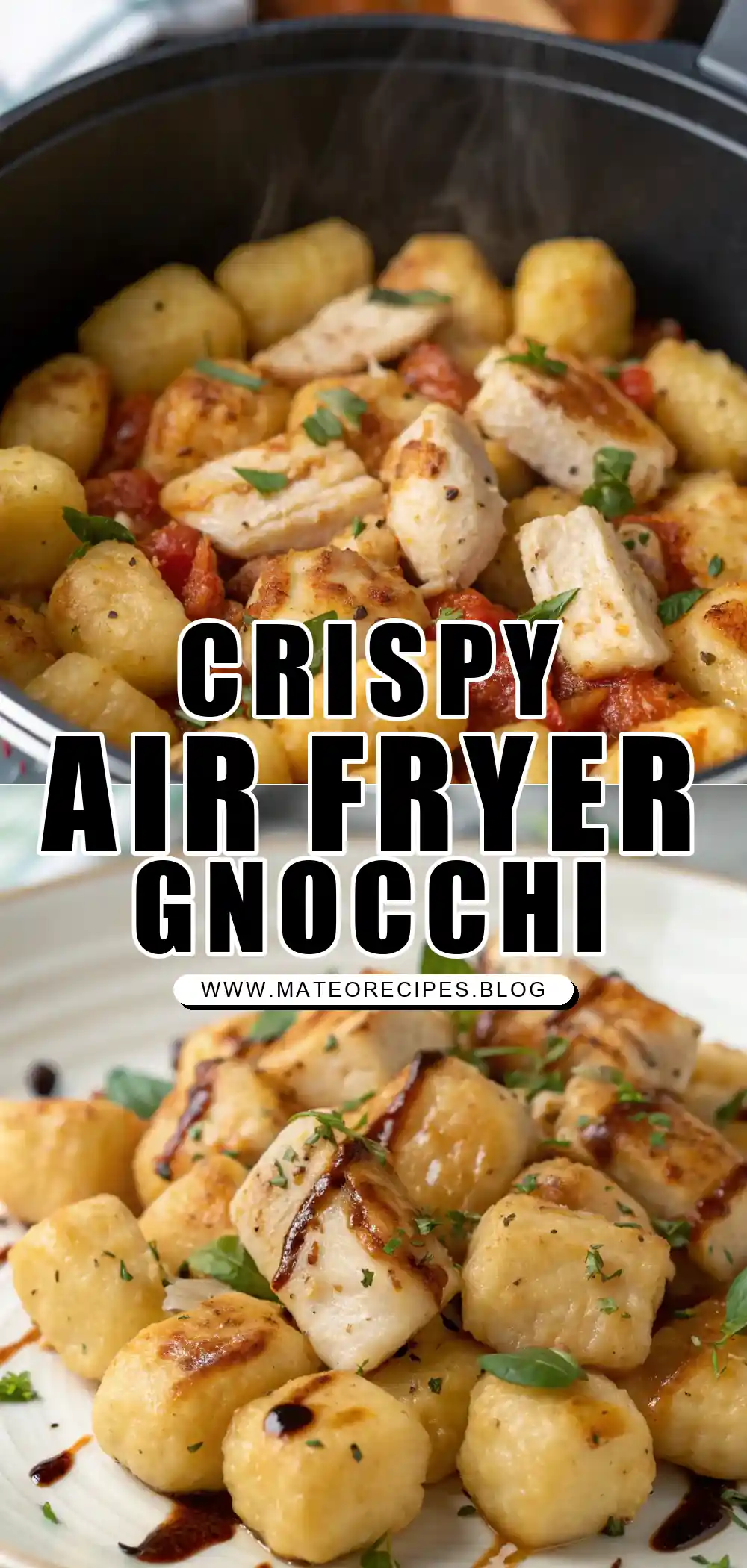 Pinterest pin 1 (Design 1) for Air Fryer Chicken Gnocchi