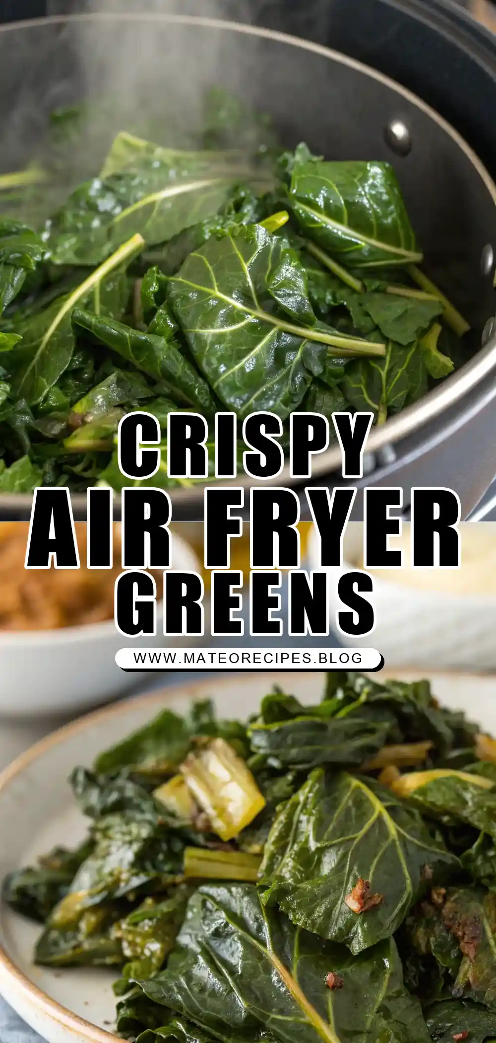 Pinterest pin 1 (Design 1) for Air Fryer Collard Greens