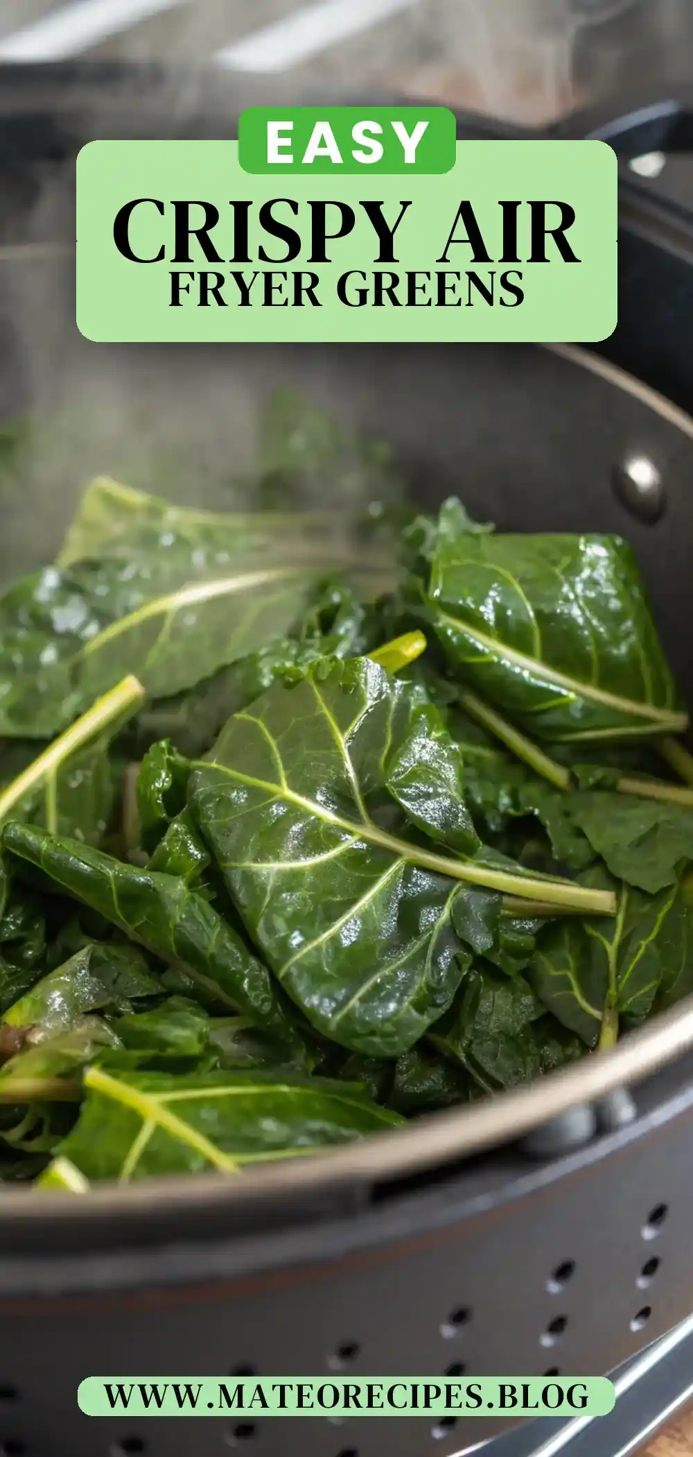 Pinterest pin 2 (Design 2) for Air Fryer Collard Greens