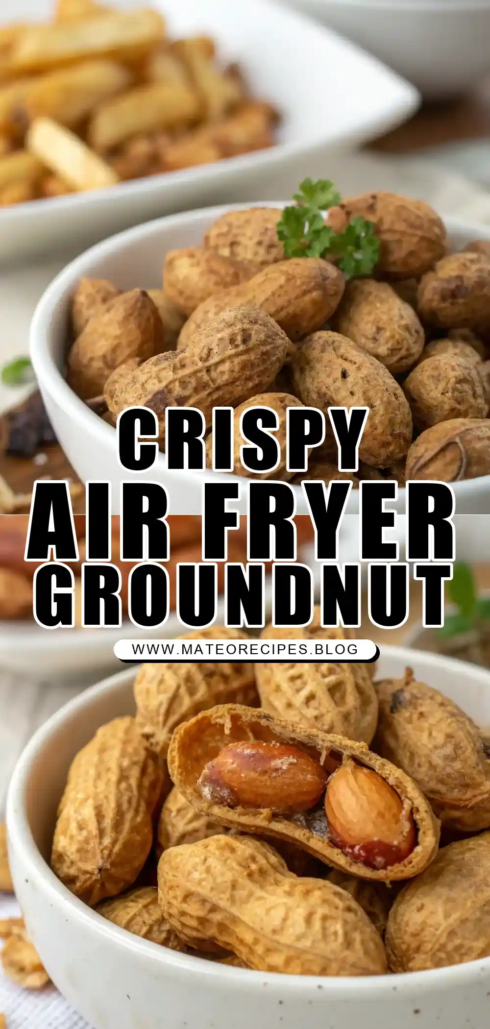 Pinterest pin 1 (Design 1) for Air Fryer Groundnut