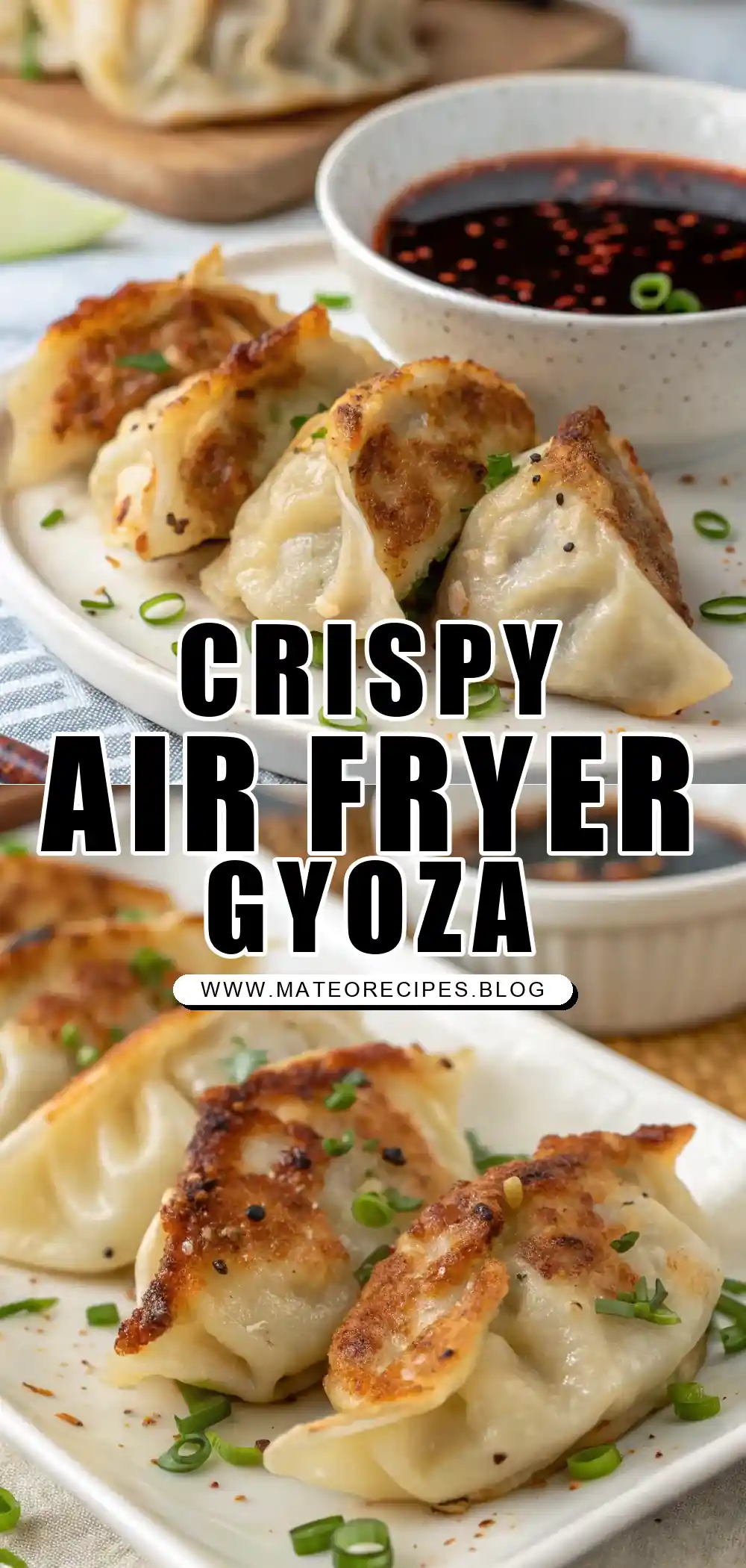 Pinterest pin 1 (Design 1) for Air Fryer Chicken Gyoza