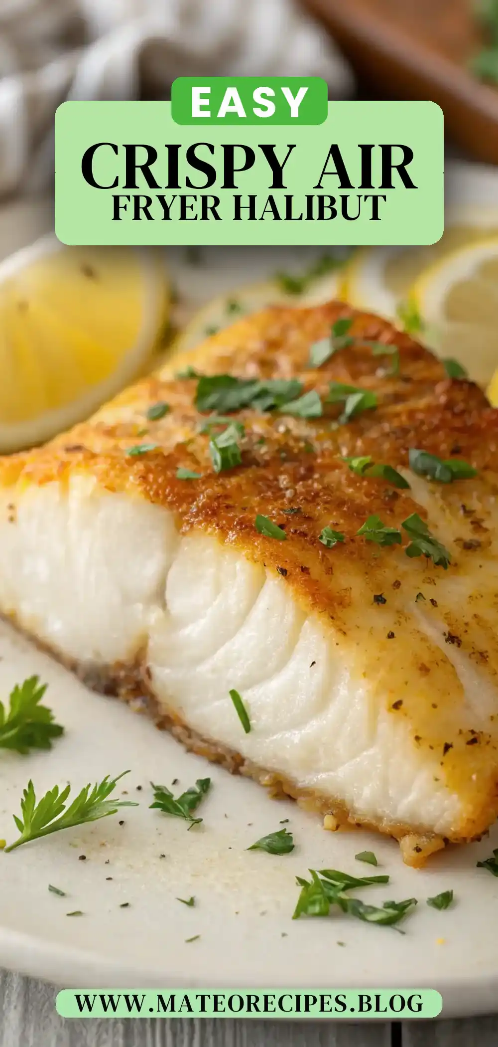 Pinterest pin 2 (Design 2) for Air Fryer Halibut