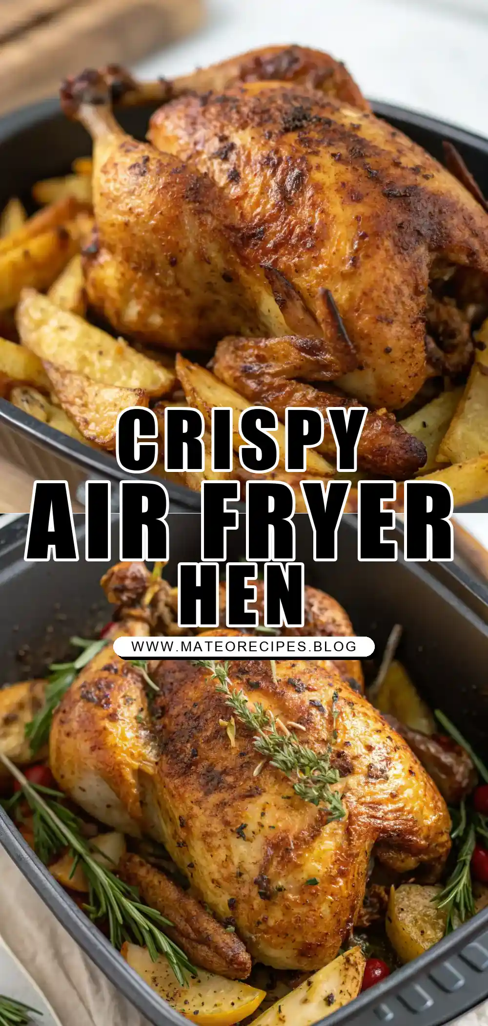 Pinterest pin 1 (Design 1) for Air Fryer Cornish Hen