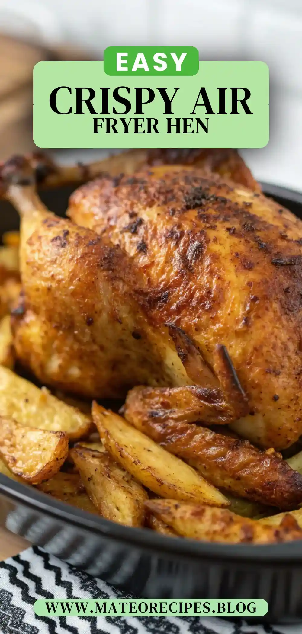 Pinterest pin 2 (Design 2) for Air Fryer Cornish Hen