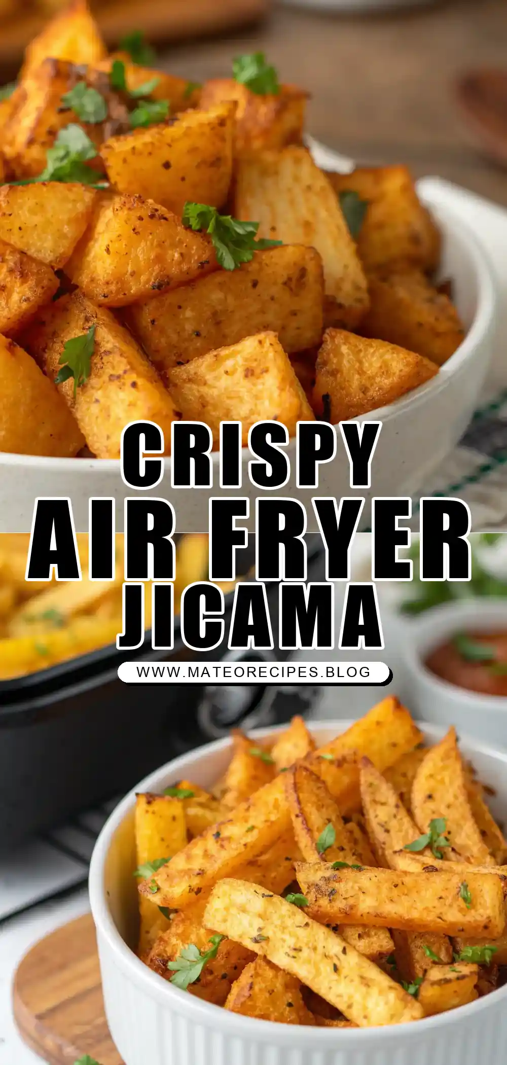 Pinterest pin 1 (Design 1) for Air Fryer Jicama