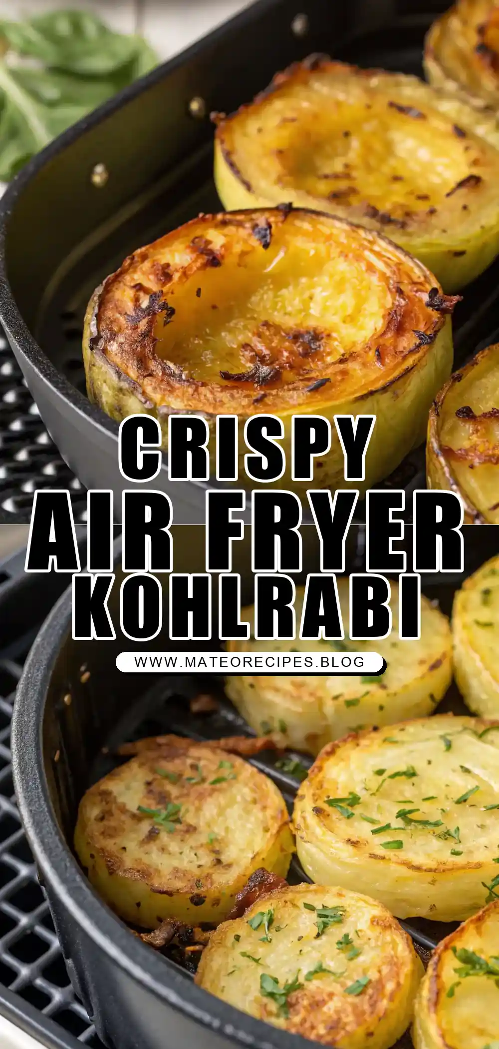 Pinterest pin 1 (Design 1) for Air Fryer Kohlrabi