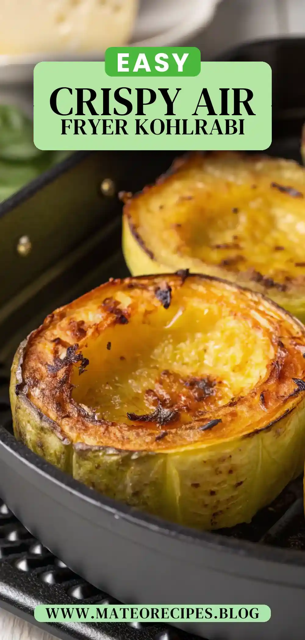 Pinterest pin 2 (Design 2) for Air Fryer Kohlrabi