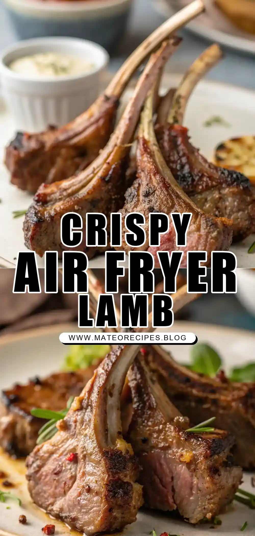 Pinterest pin 1 (Design 1) for Air Fryer Lamb Chops
