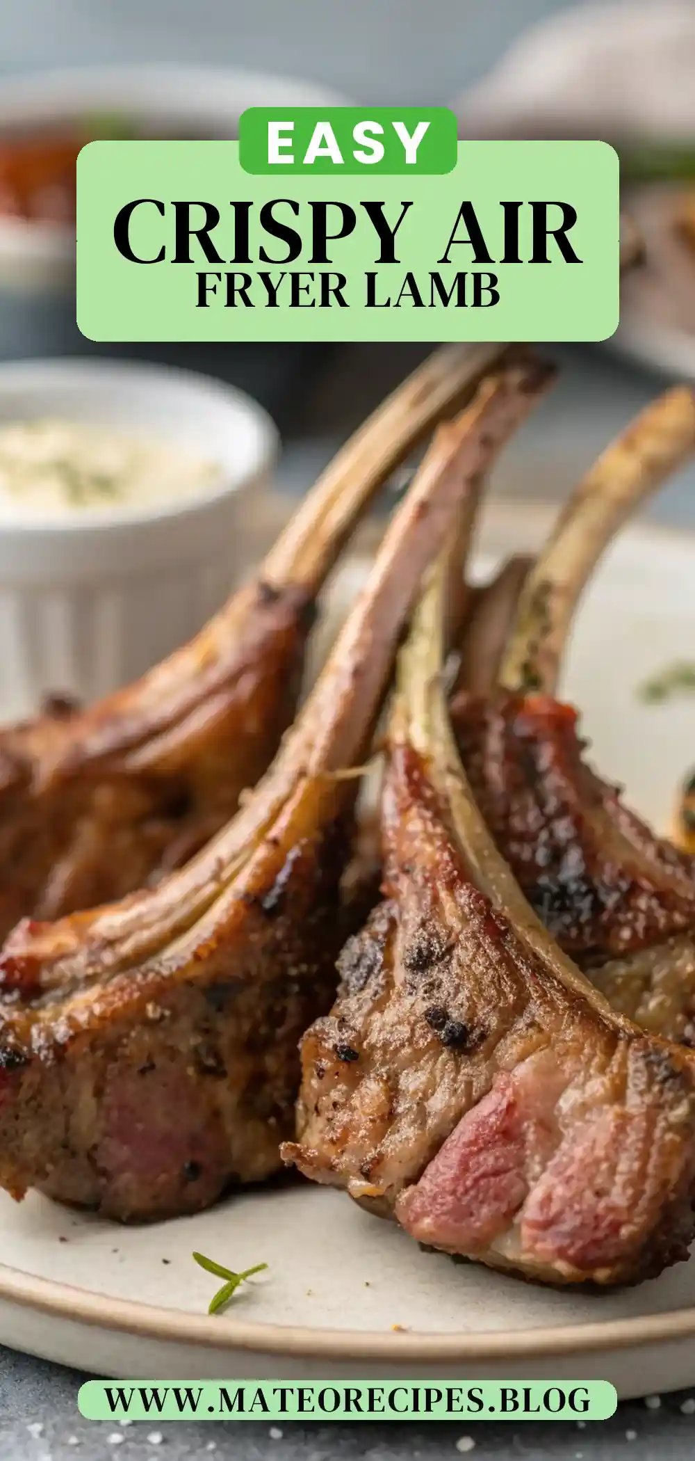 Pinterest pin 2 (Design 2) for Air Fryer Lamb Chops