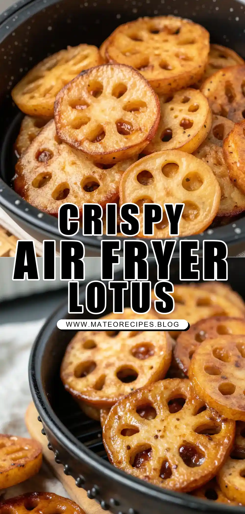 Pinterest pin 1 (Design 1) for Air Fryer Lotus Root