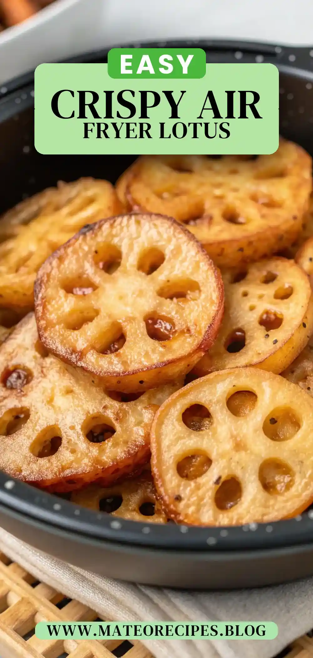 Pinterest pin 2 (Design 2) for Air Fryer Lotus Root