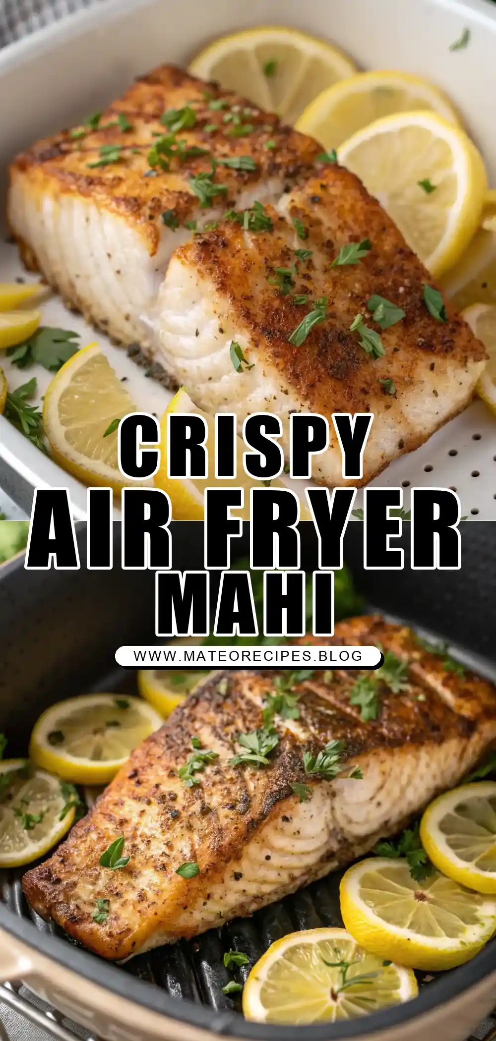 Pinterest pin 1 (Design 1) for Air Fryer Mahi Mahi