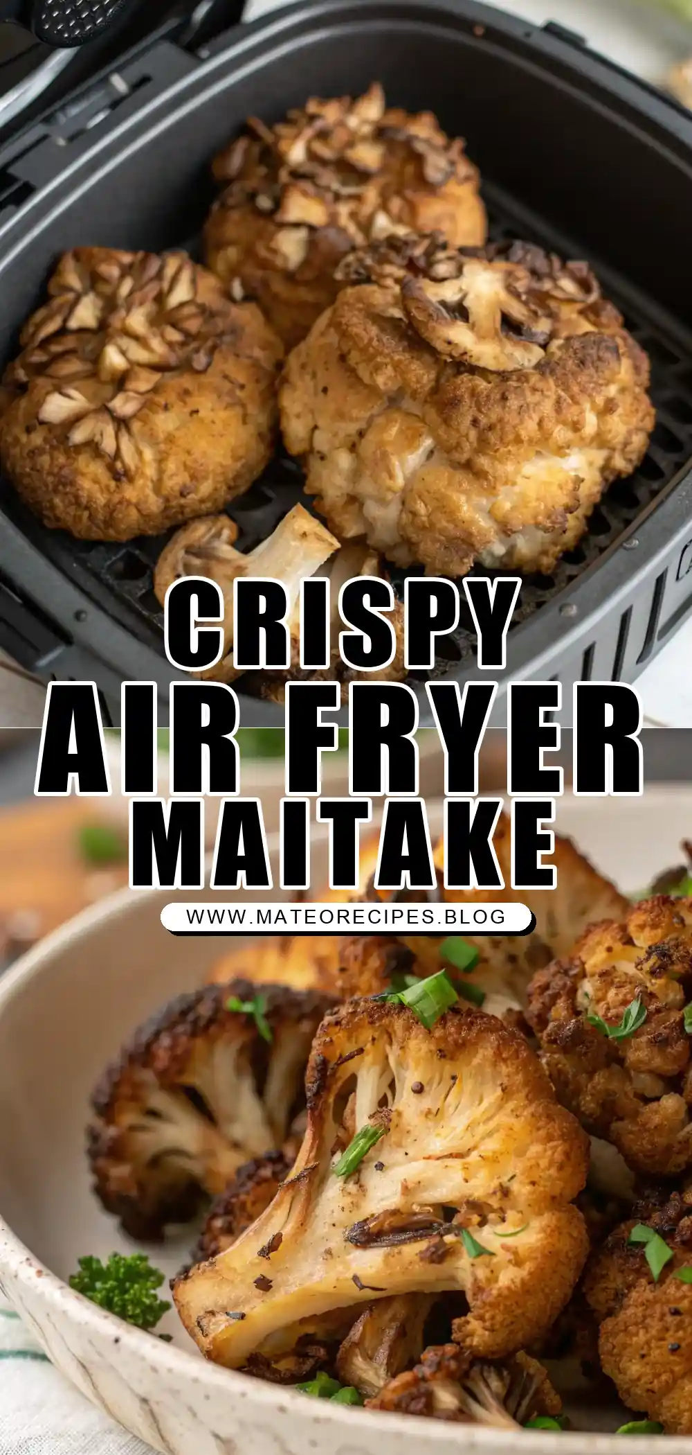 Pinterest pin 1 (Design 1) for Air Fryer Maitake