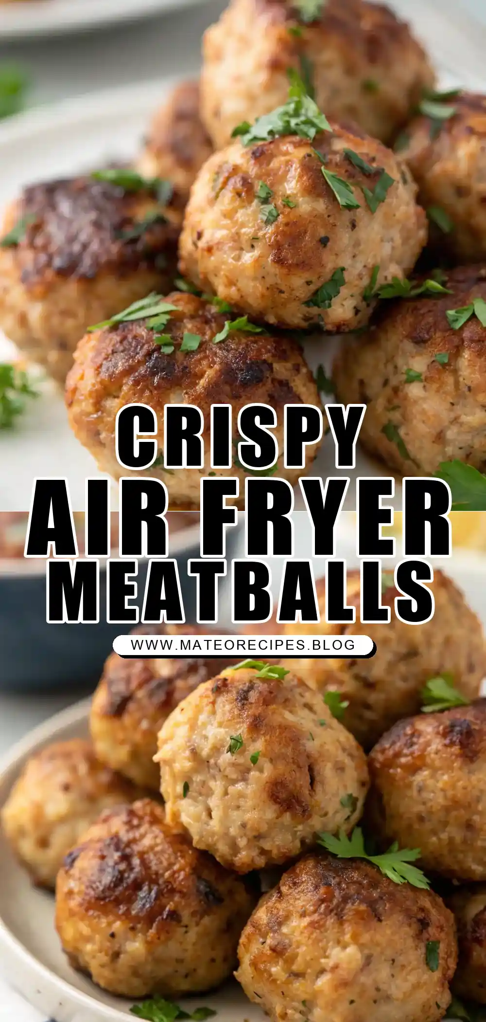 Pinterest pin 1 (Design 1) for Air Fryer Chicken Meatballs