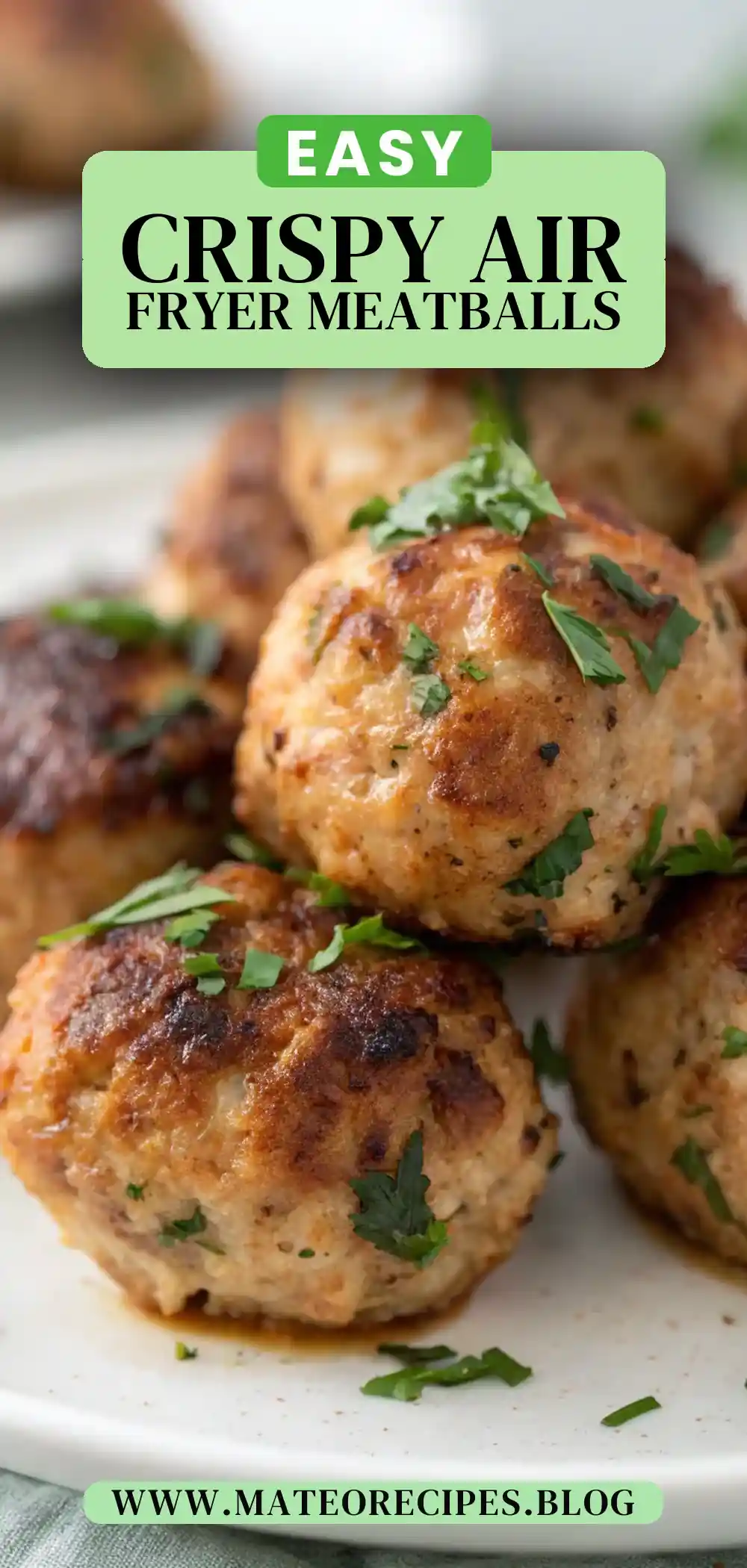 Pinterest pin 2 (Design 2) for Air Fryer Chicken Meatballs