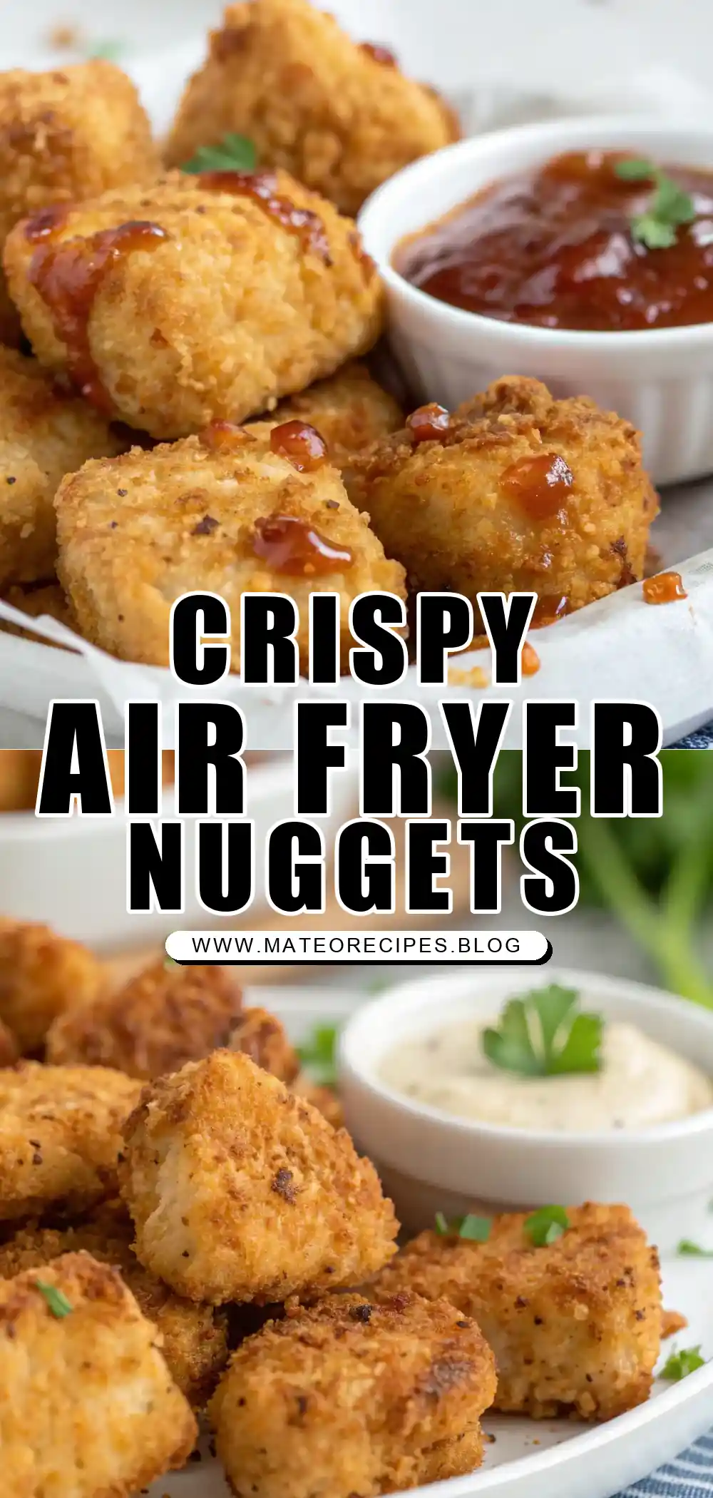 Pinterest pin 1 (Design 1) for Air Fryer Chicken Nuggets