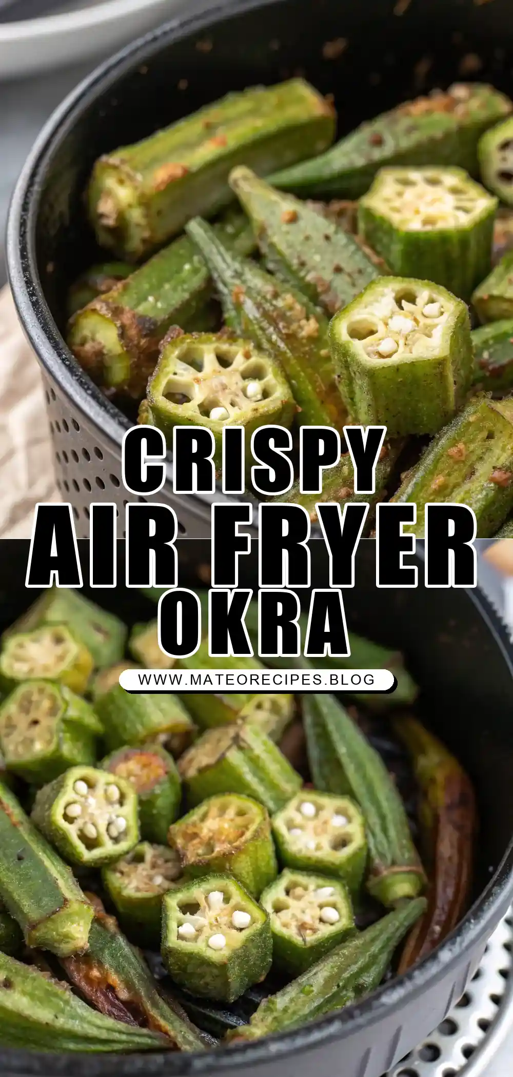 Pinterest pin 1 (Design 1) for Air Fryer Okra