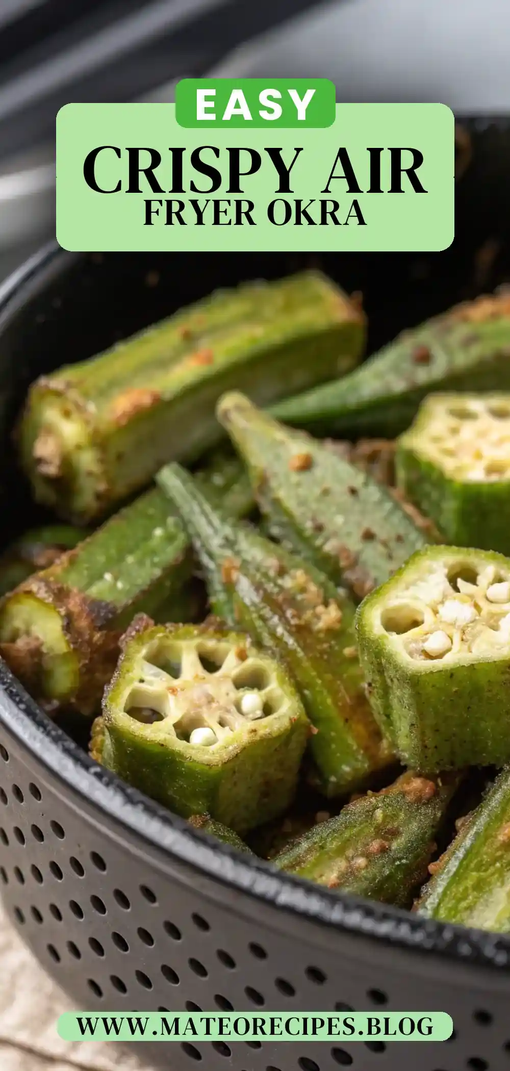 Pinterest pin 2 (Design 2) for Air Fryer Okra