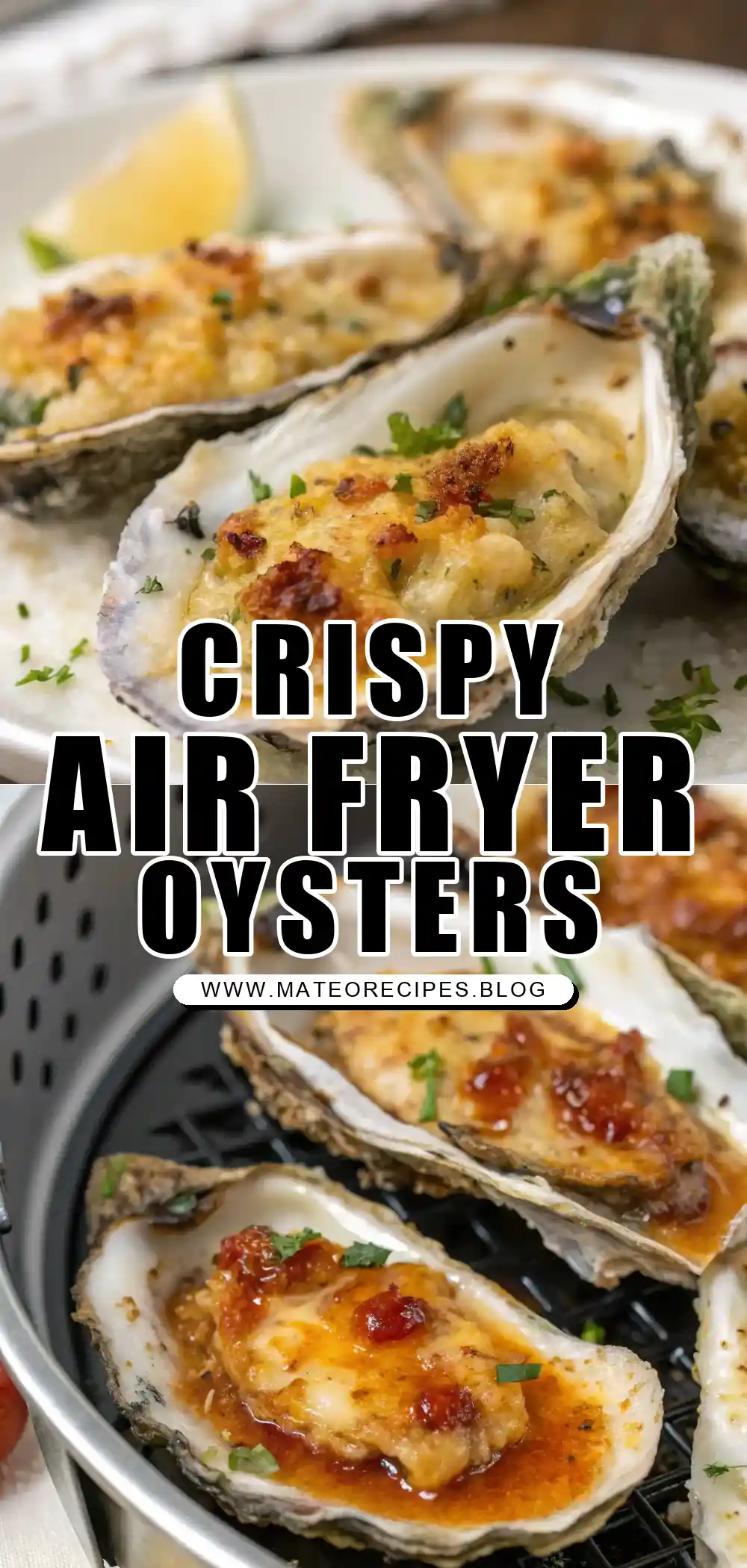 Pinterest pin 1 (Design 1) for Air Fryer Oysters