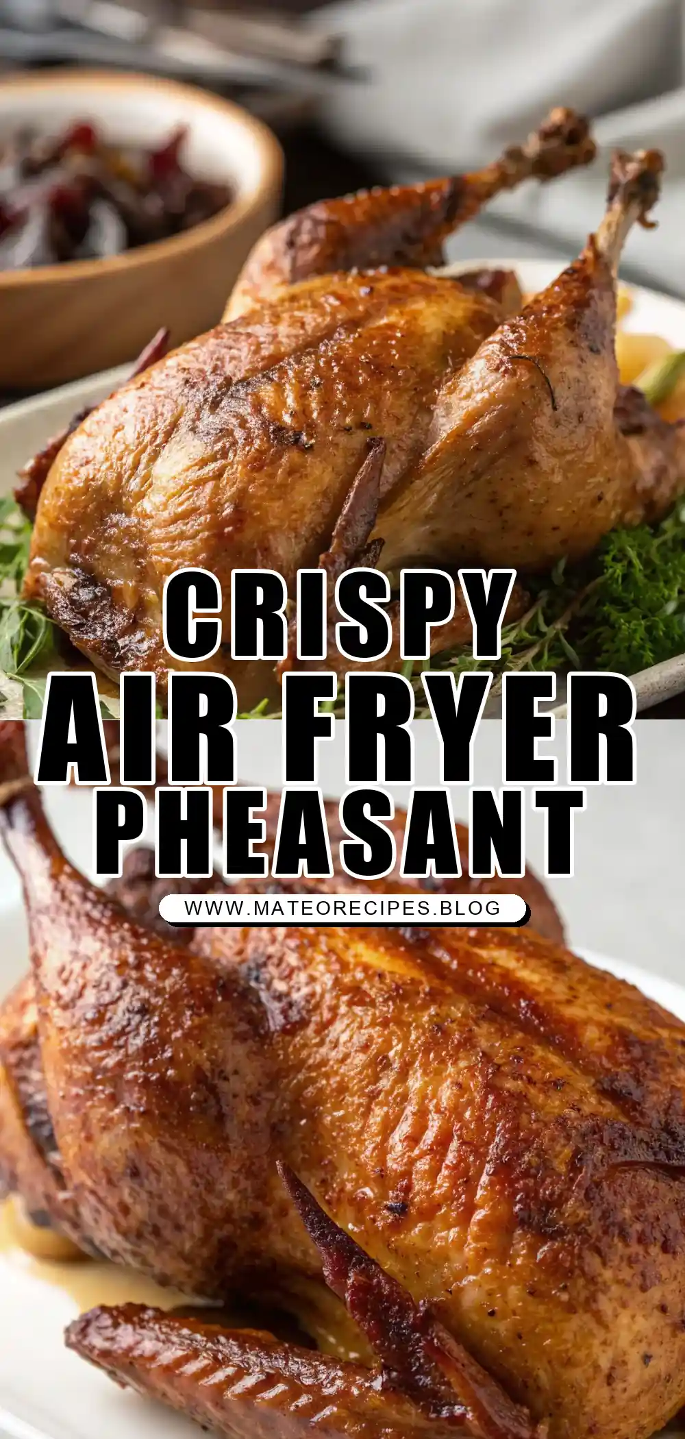 Pinterest pin 1 (Design 1) for Air Fryer Pheasant