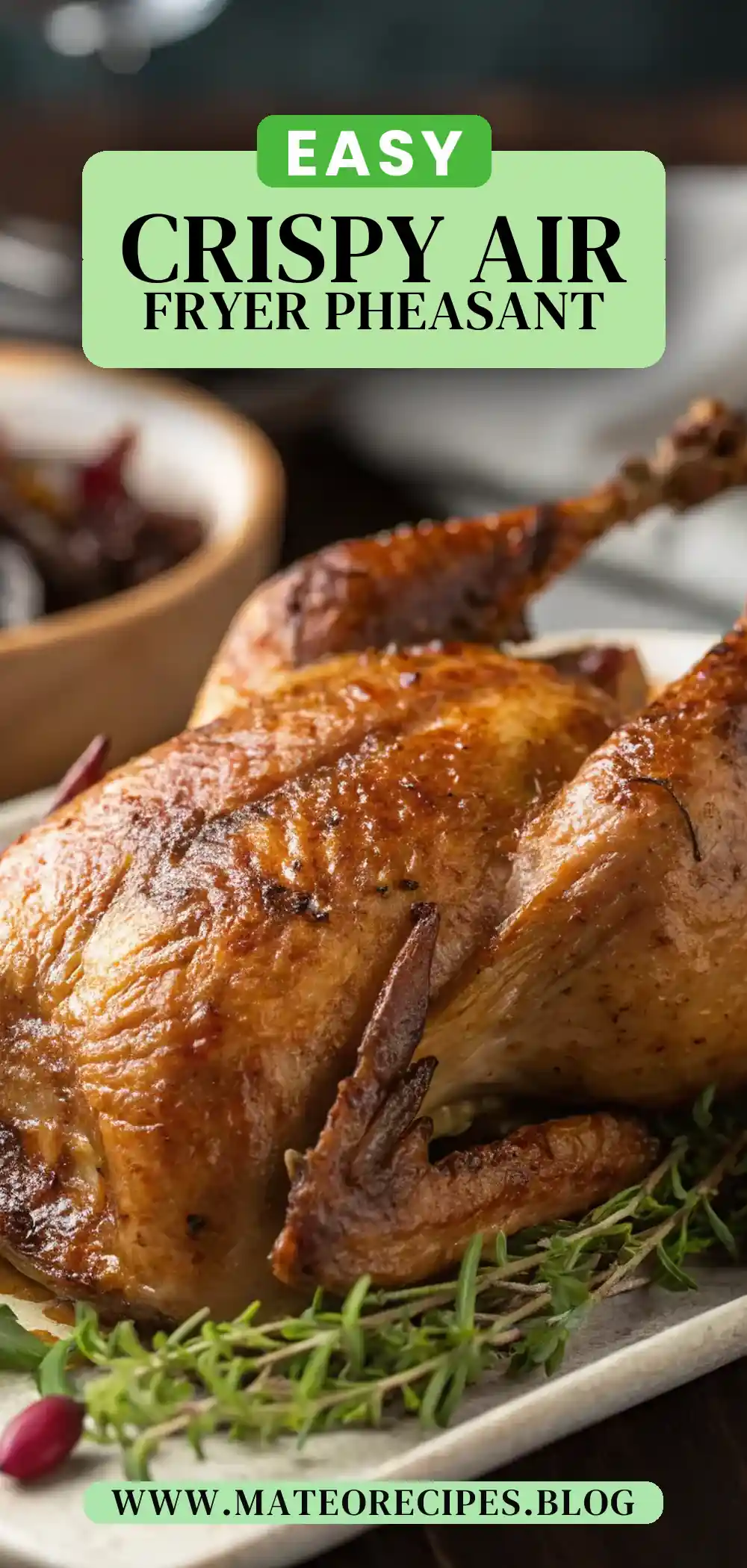 Pinterest pin 2 (Design 2) for Air Fryer Pheasant