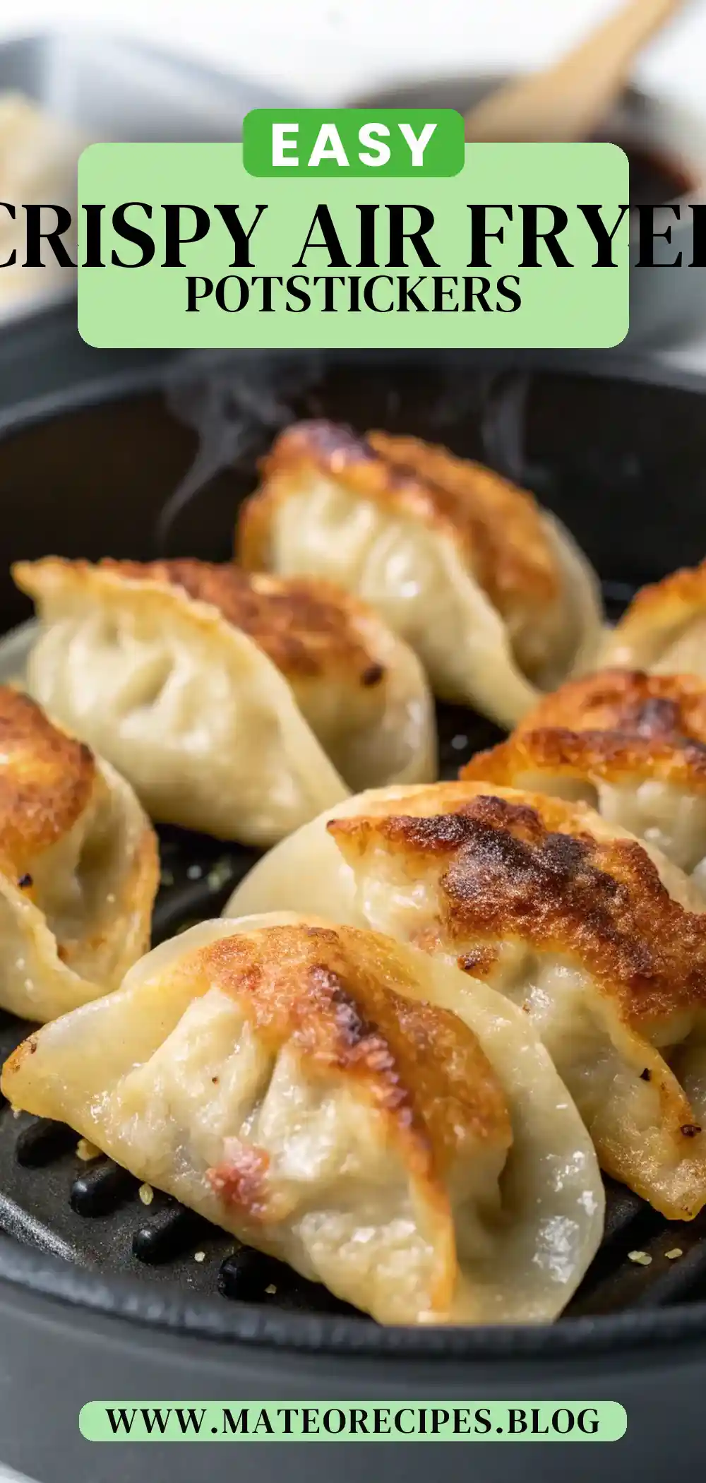 Pinterest pin 2 (Design 2) for Air Fryer Chicken Potstickers